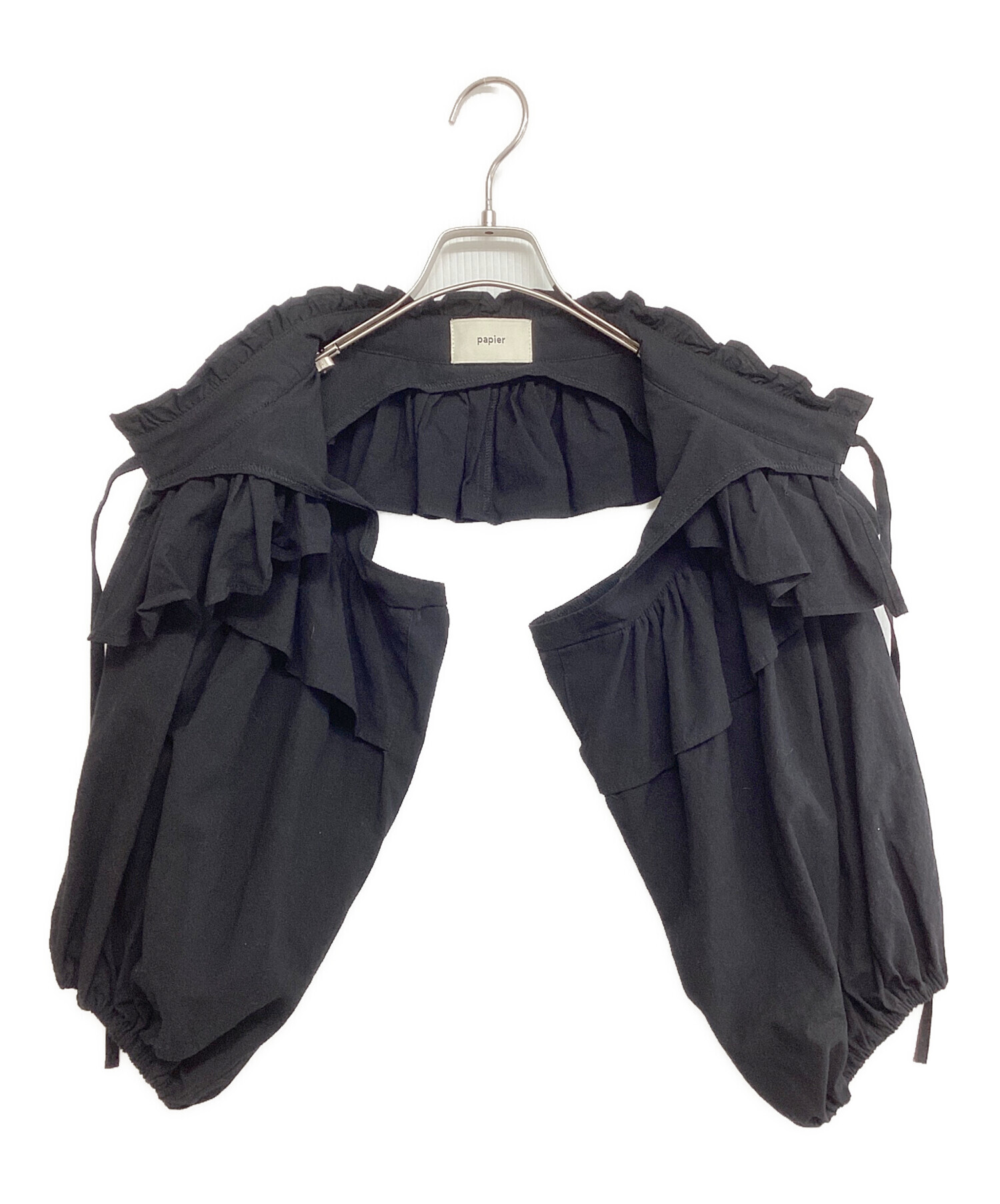 中古・古着通販】papier (パピエ) Holder blouse ブラック サイズ:SIZE