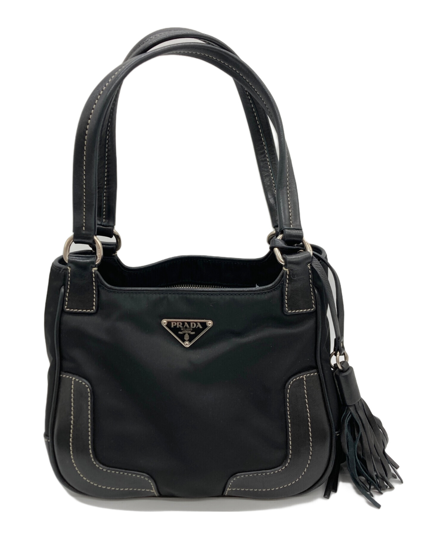 中古・古着通販】PRADA (プラダ) レザーナイロンコンビスタッズ 