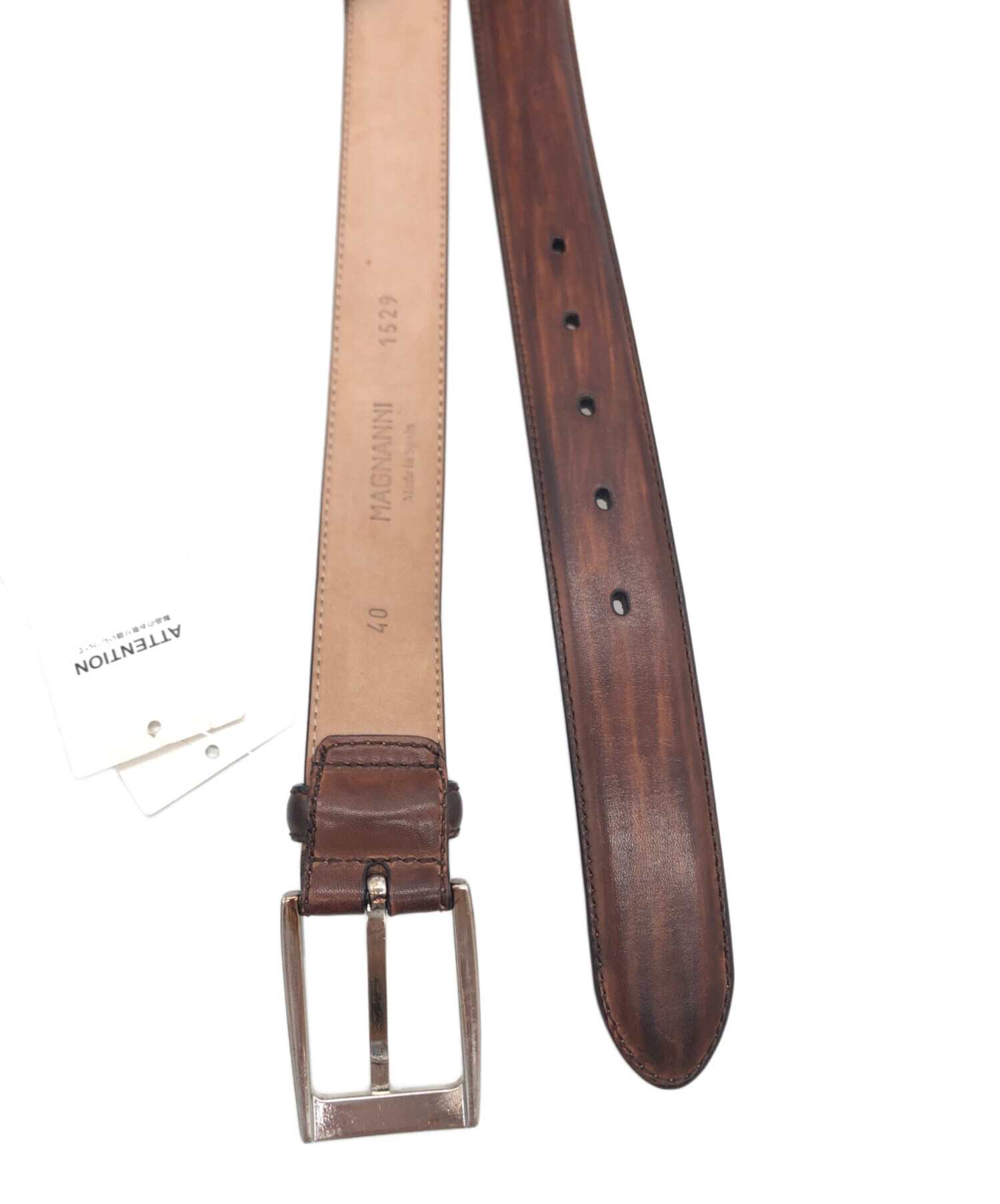 中古・古着通販】MAGNANNI (マグナーニ) レザーベルト ブラウン サイズ