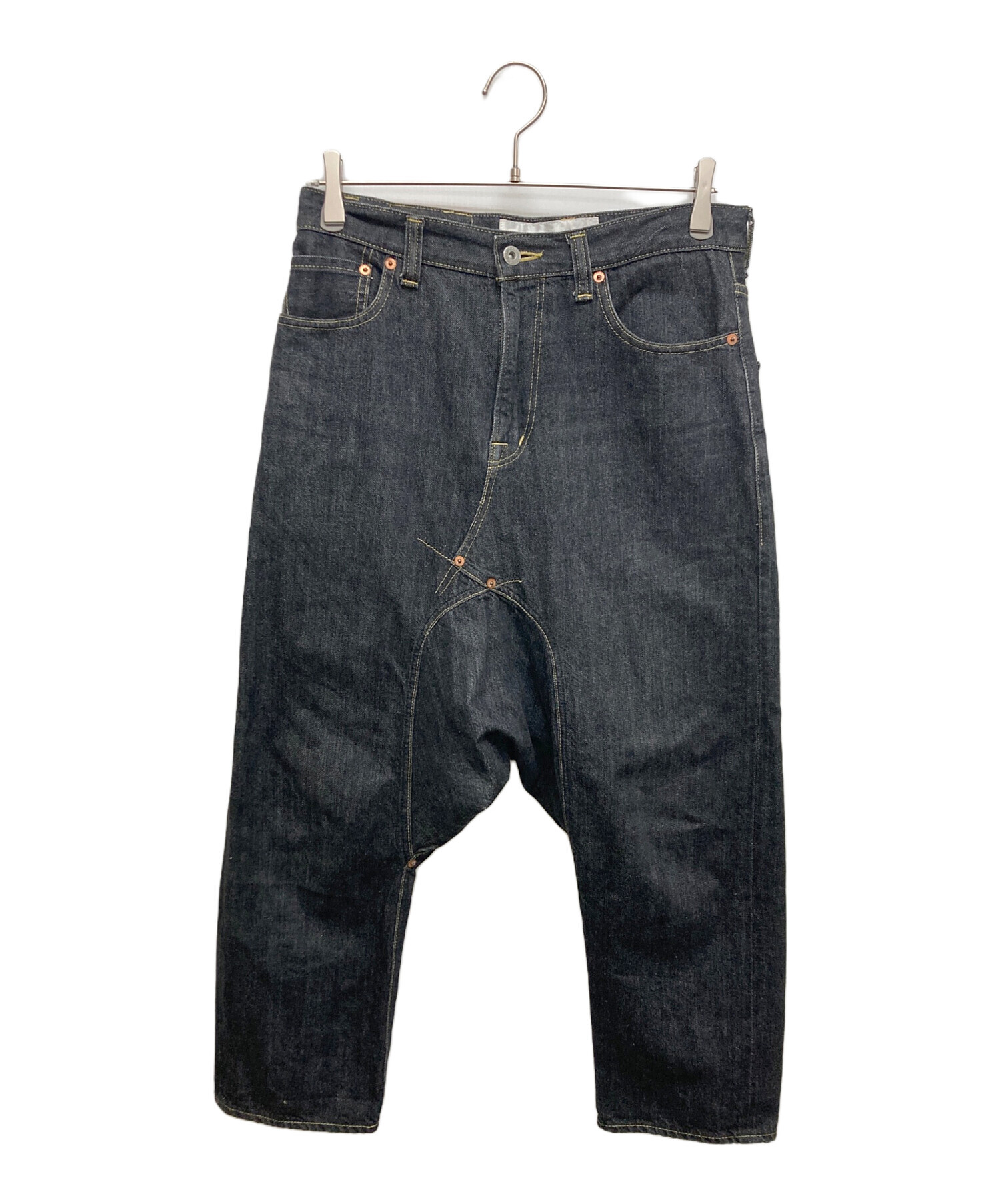 中古・古着通販】GANRYU (ガンリュウ) サルエルデニムパンツ ブラック