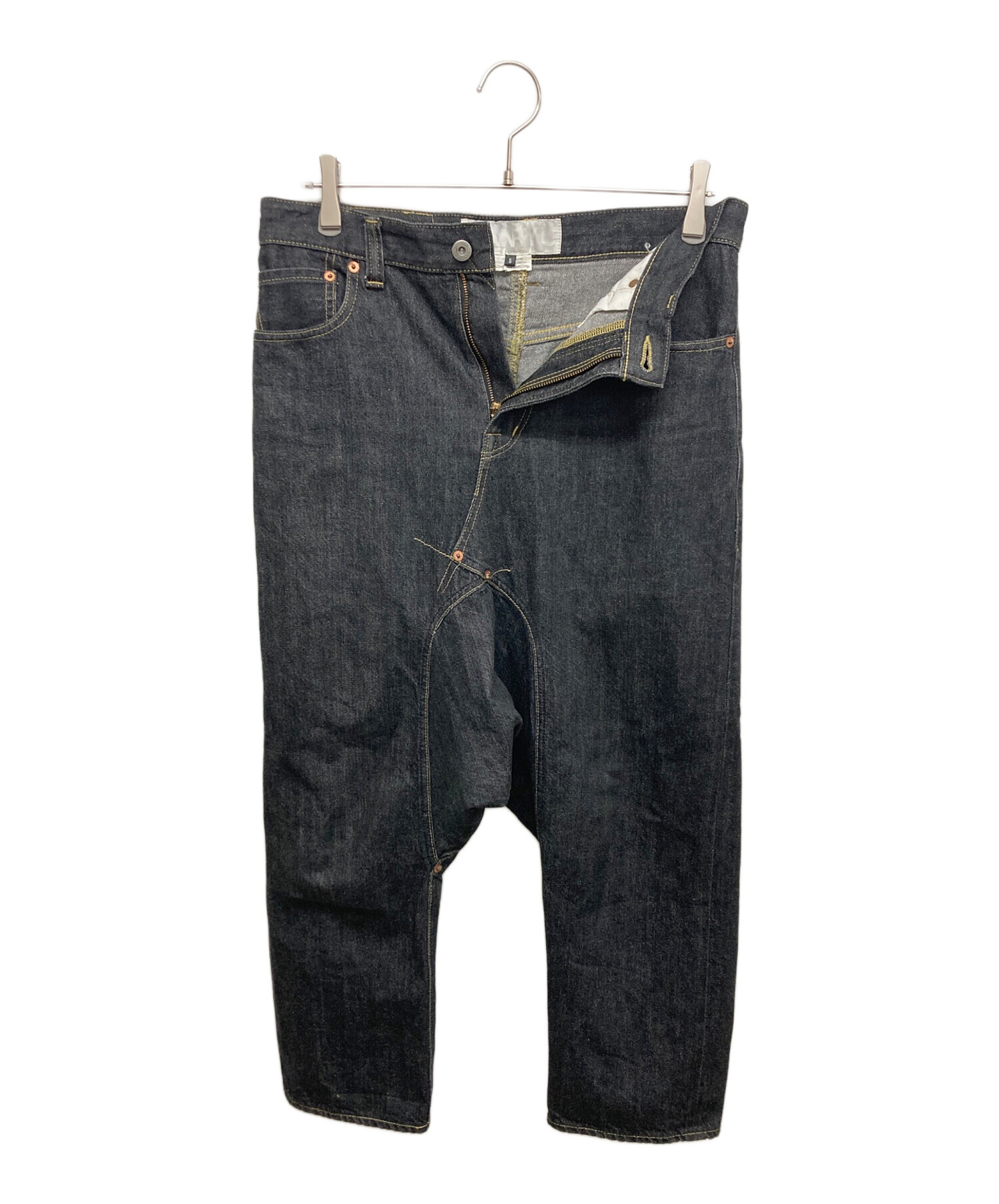 中古・古着通販】GANRYU (ガンリュウ) サルエルデニムパンツ ブラック