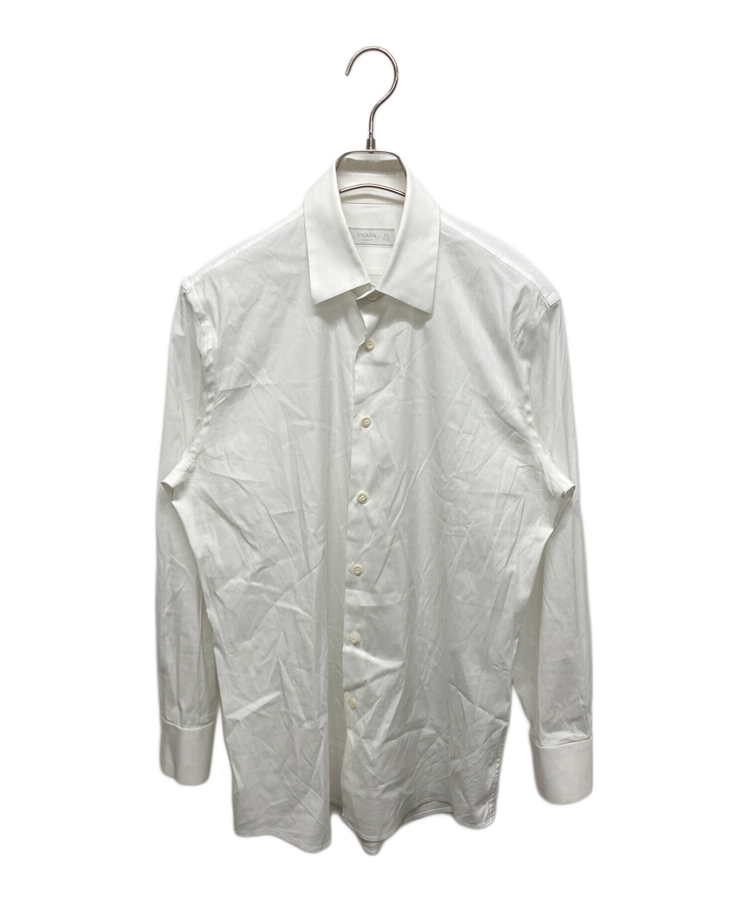 中古・古着通販】PRADA (プラダ) ストレッチポプリン シャツ ホワイト