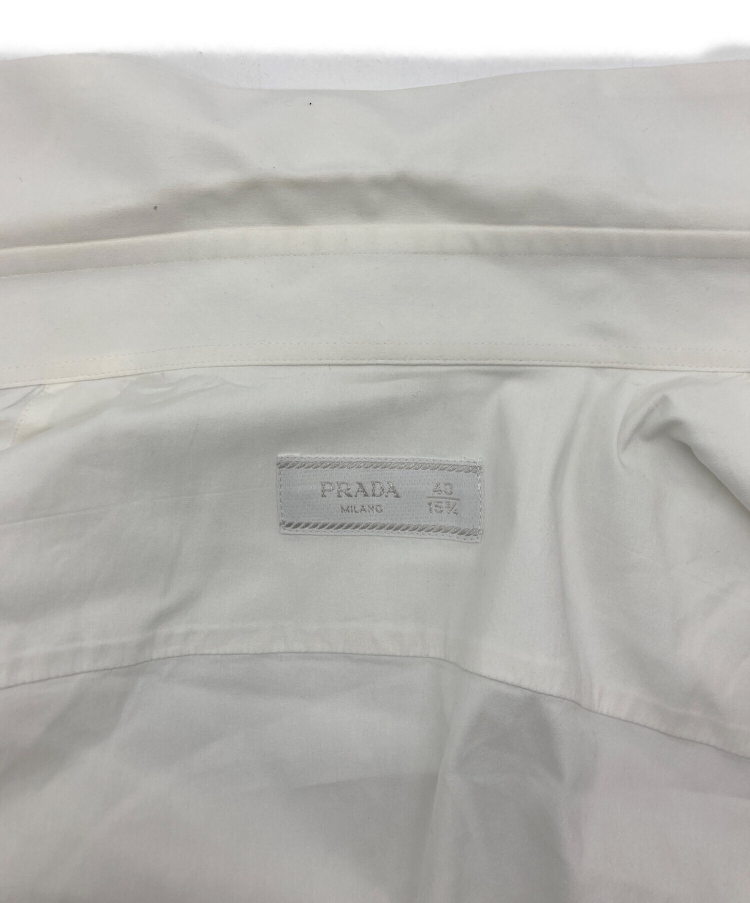 中古・古着通販】PRADA (プラダ) ストレッチポプリン シャツ ホワイト