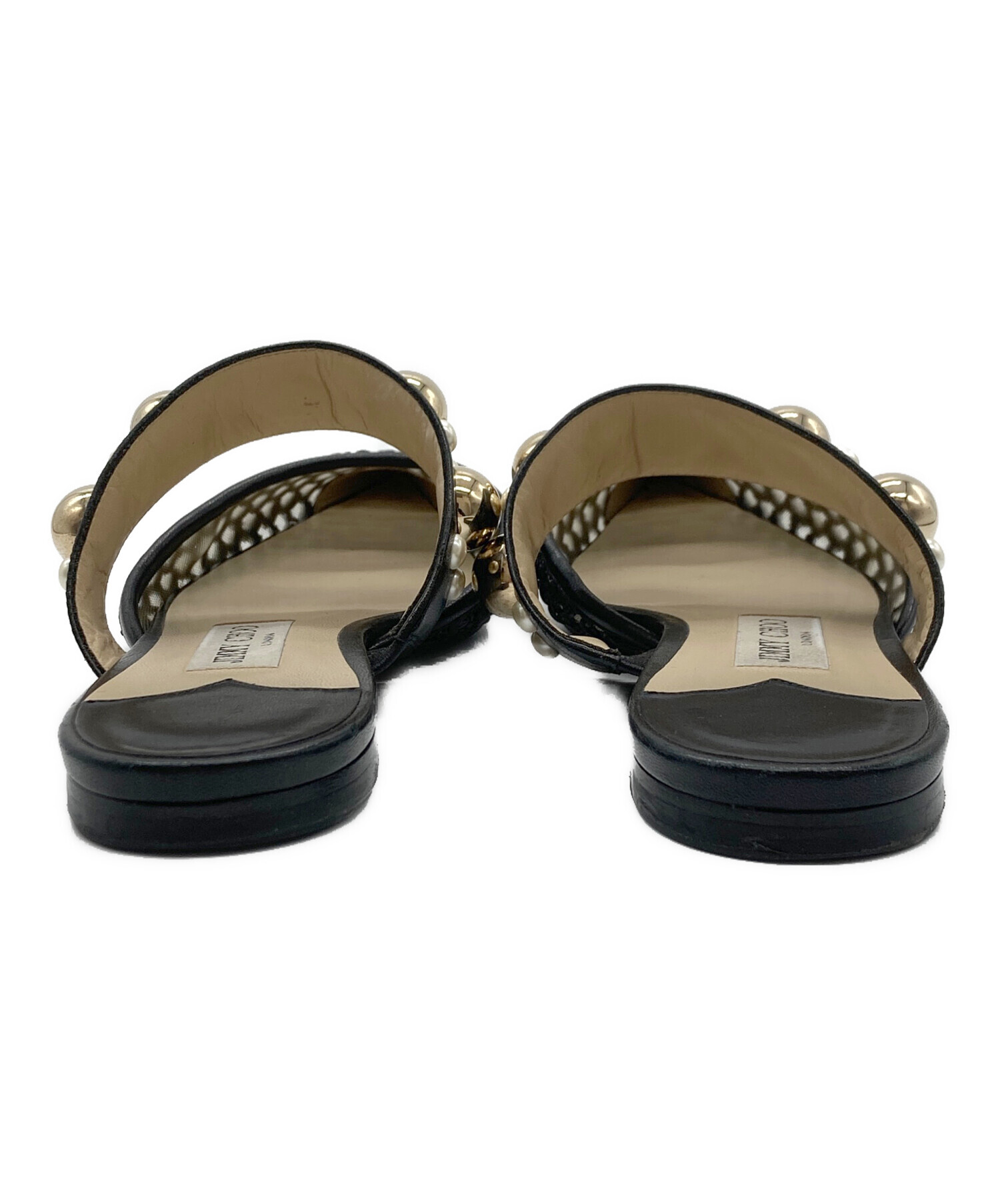 jimmy chooミュール38 中古・古着通販】JIMMY CHOO (ジミーチュウ) ミュール ブラック サイズ
