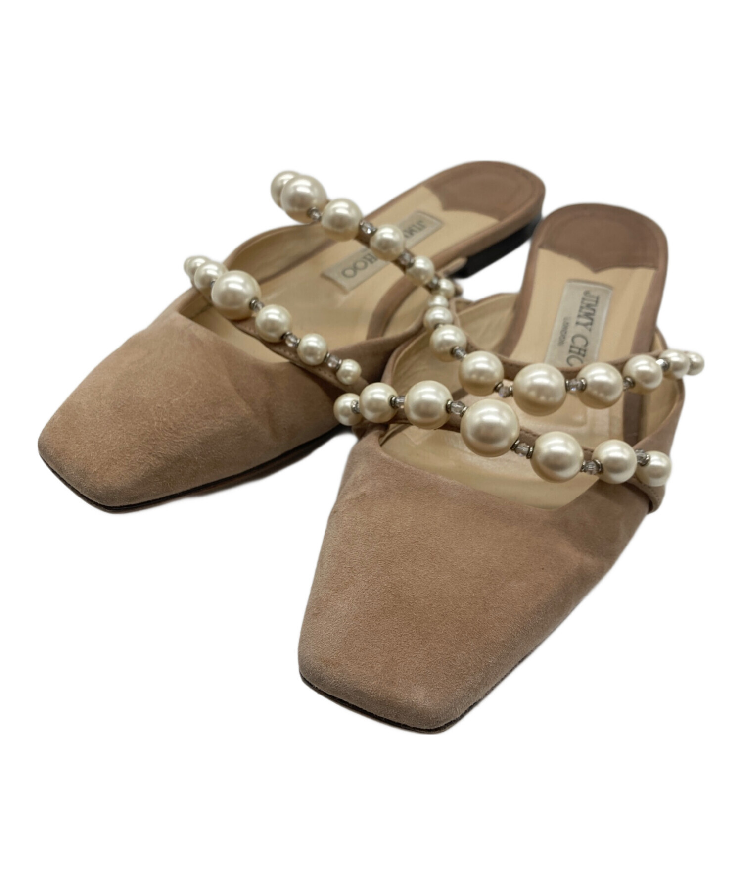 中古・古着通販】JIMMY CHOO (ジミーチュウ) パール スクエアトゥ