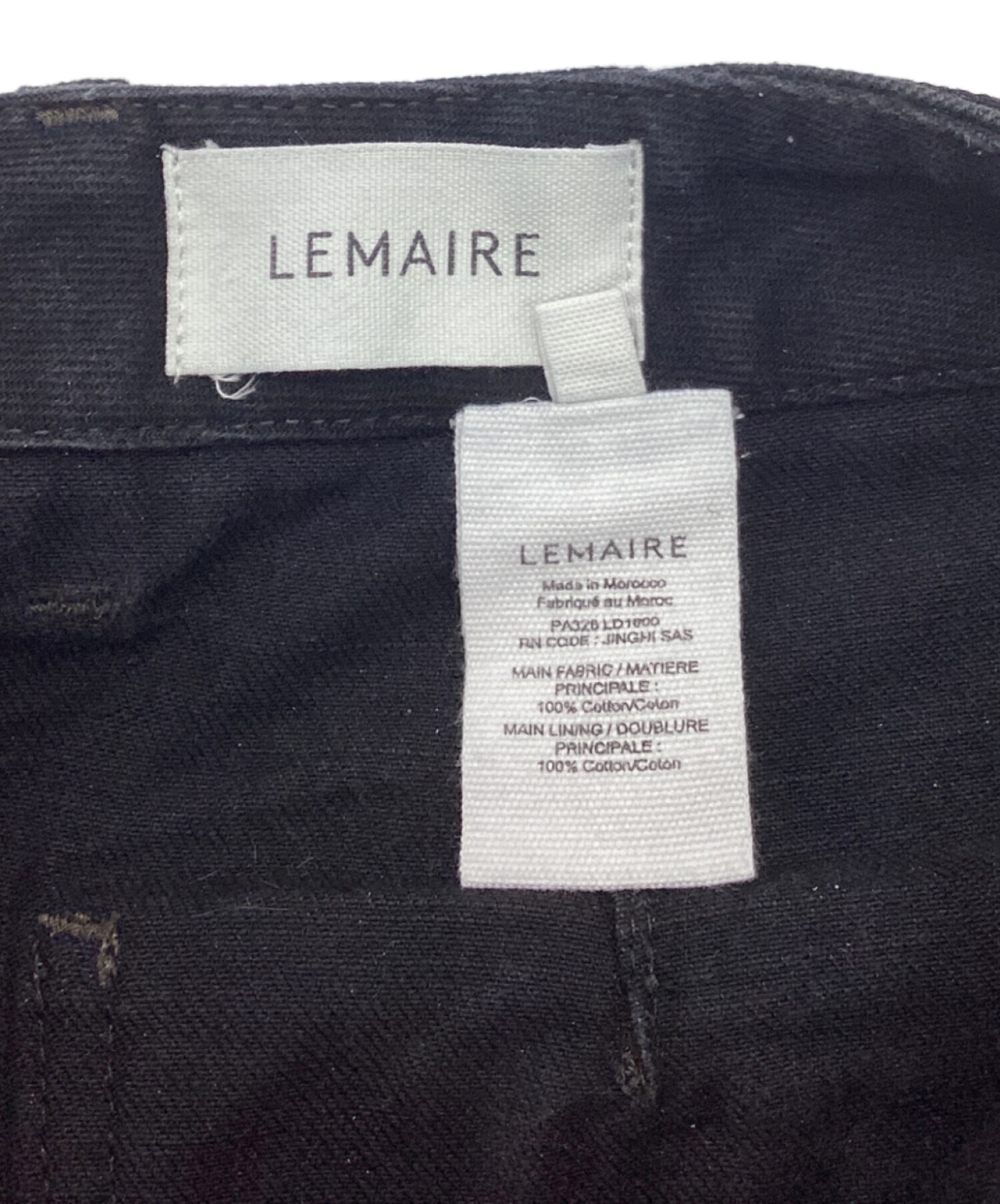 中古・古着通販】LEMAIRE (ルメール) TWISTED BELTED PANTS ブラック