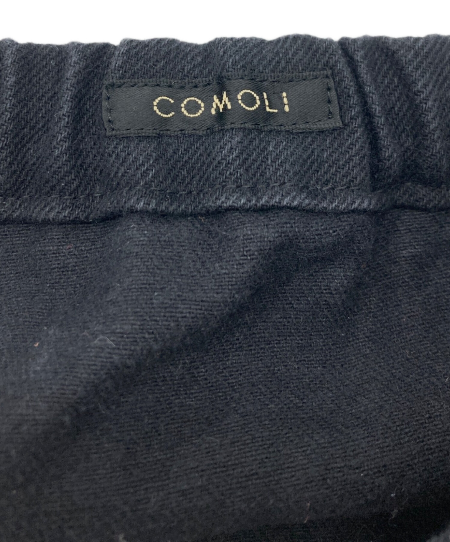 中古・古着通販】COMOLI (コモリ) ブラック ドリル テーパード パンツ