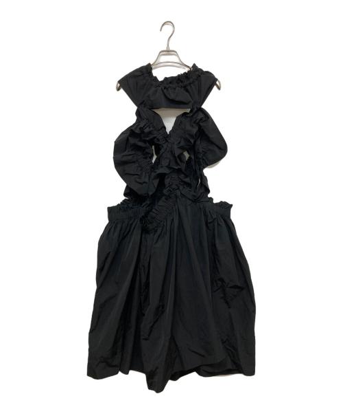 中古・古着通販】HOUGA (ホウガ) kiki frill dress ブラック サイズ