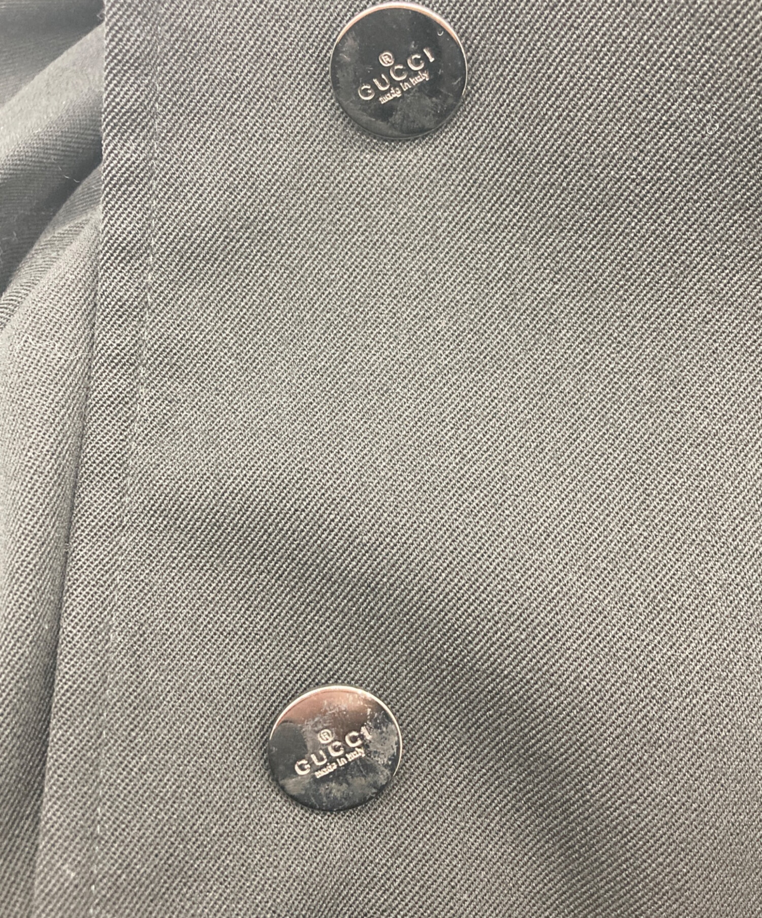 中古・古着通販】GUCCI (グッチ) ロングウールコート ブラック サイズ 