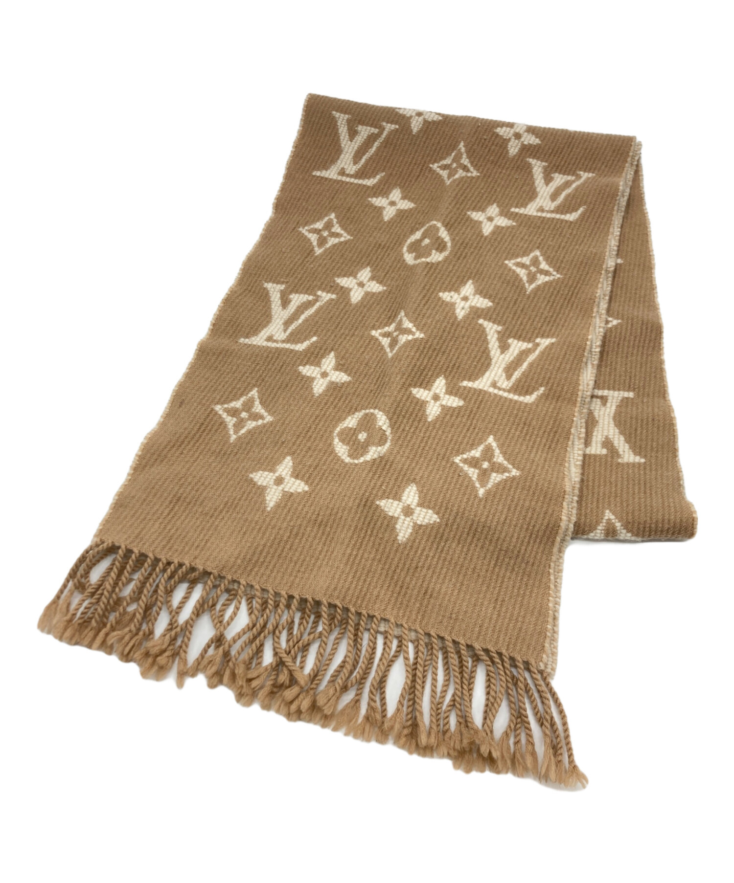 Beige ルイヴィトン LV Louis Vuitton モノグラム 大判 スカーフ 