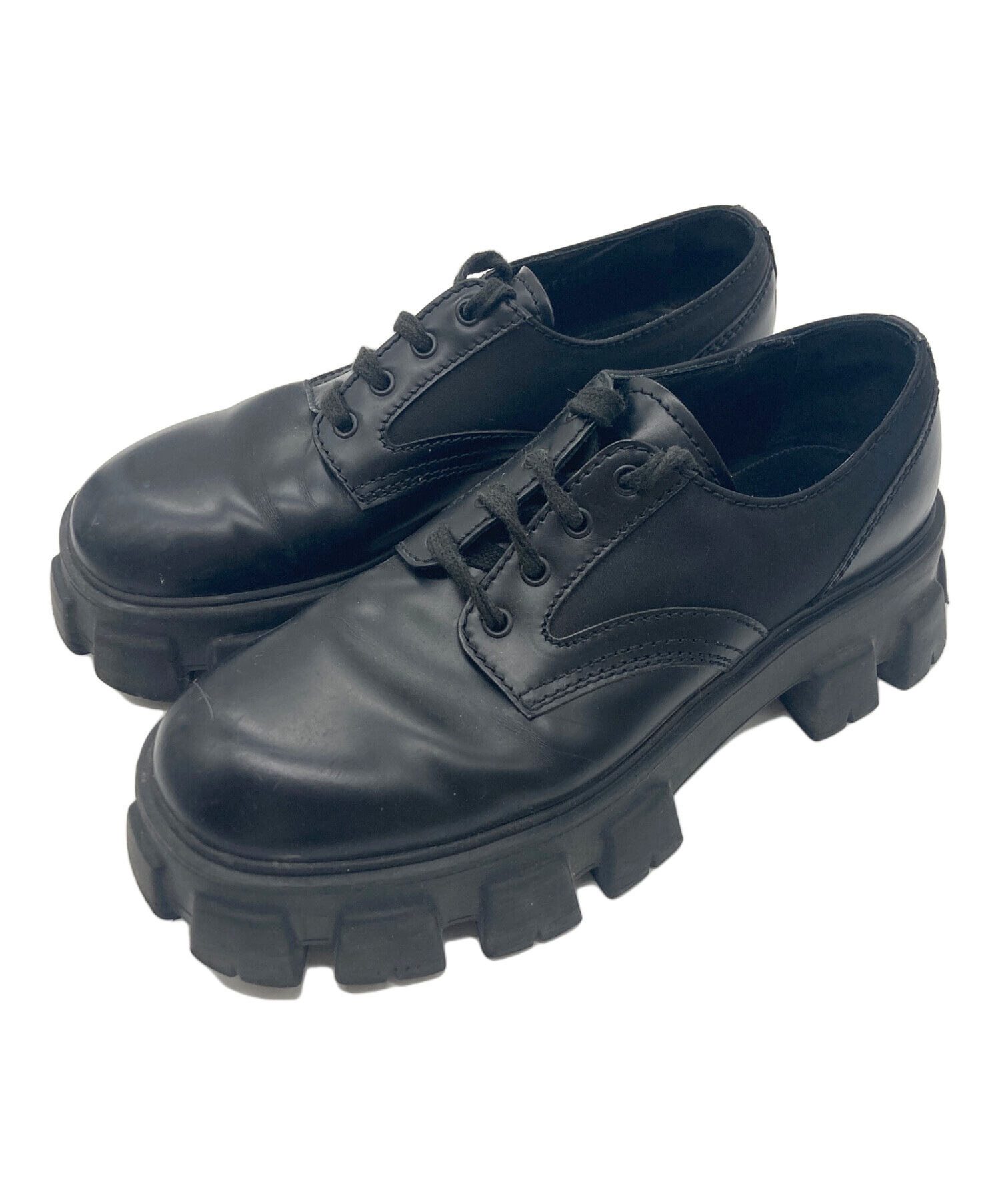 中古・古着通販】PRADA (プラダ) MONOLITH Re-nylon LACE-UP SHOES