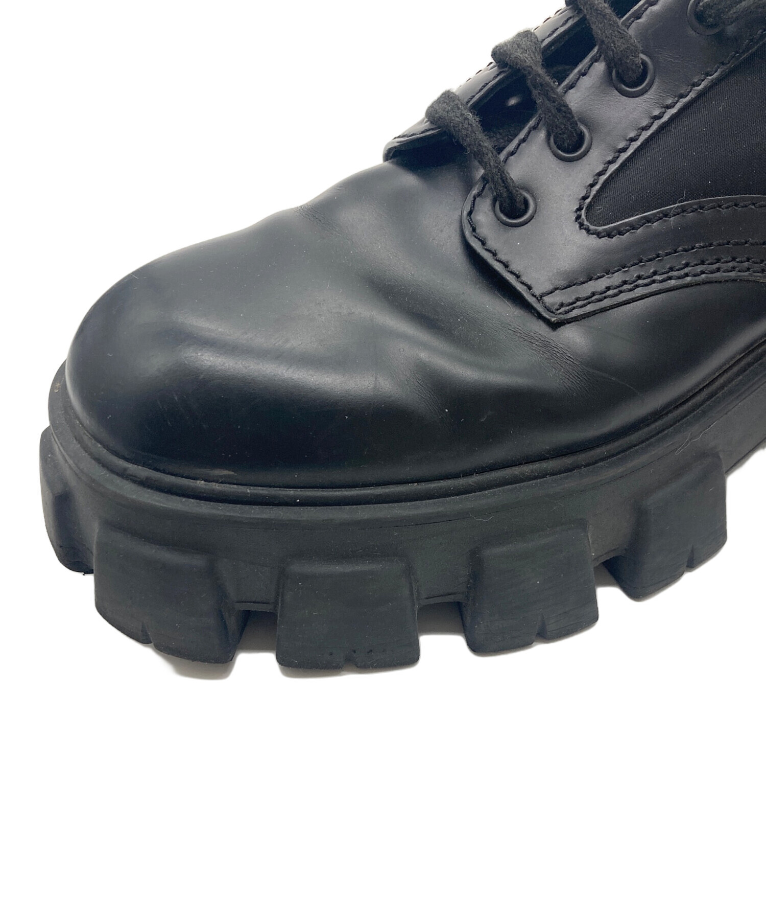 中古・古着通販】PRADA (プラダ) MONOLITH Re-nylon LACE-UP SHOES
