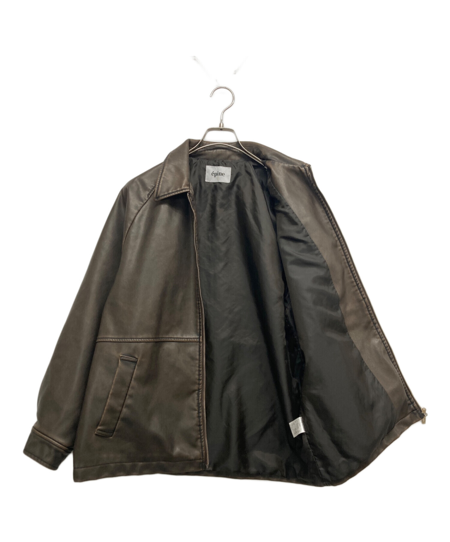 épine レザージャケット brown 中古・古着通販】epine (エピヌ) leather jacket ブラウン サイズ:表記