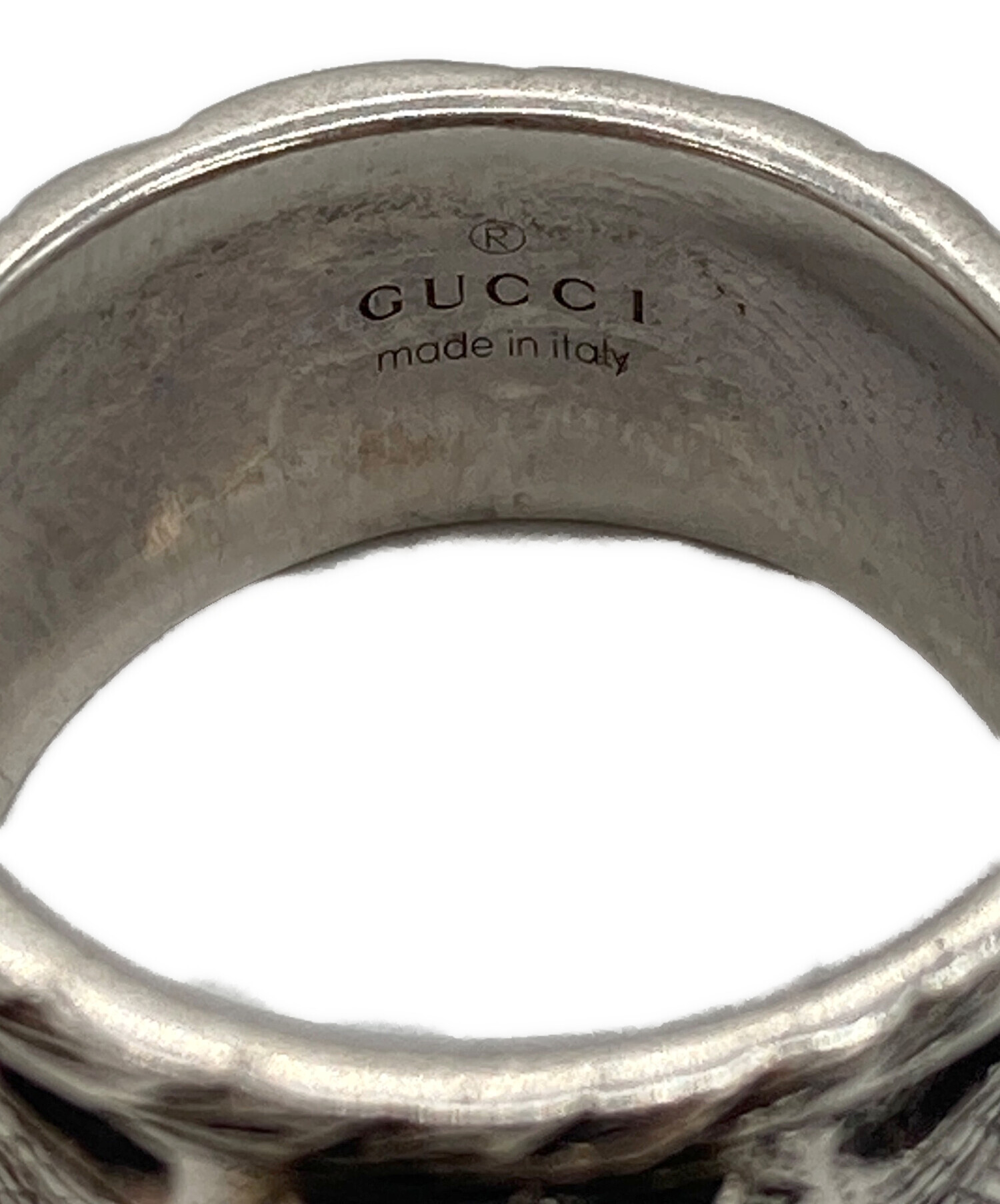 中古・古着通販】GUCCI (グッチ) キャットヘッドリング シルバー 