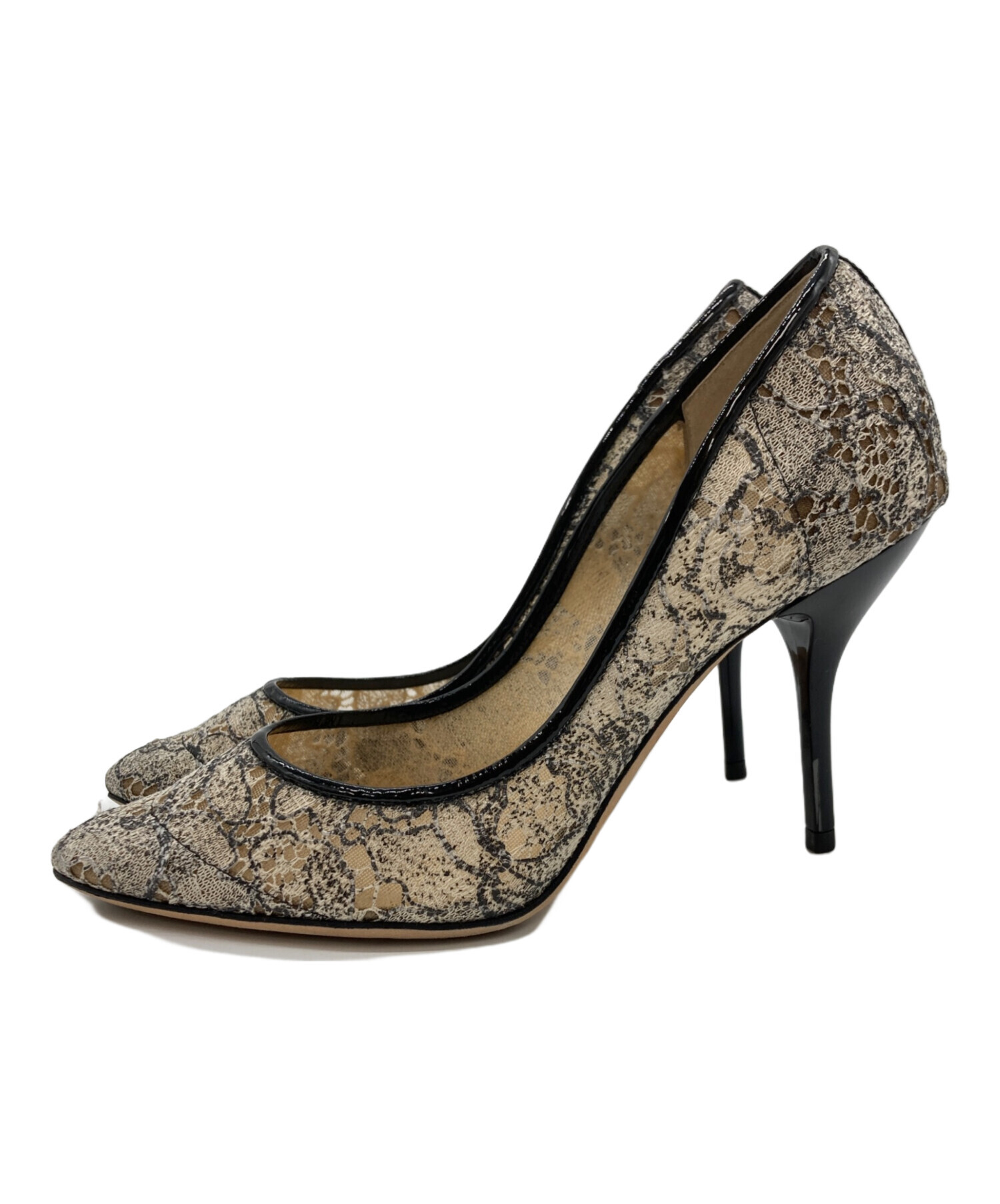 JIMMY CHOO レースパンプス　37 中古美品　ヒール 中古・古着通販】JIMMY CHOO (ジミーチュウ) レースパンプス ベージュ