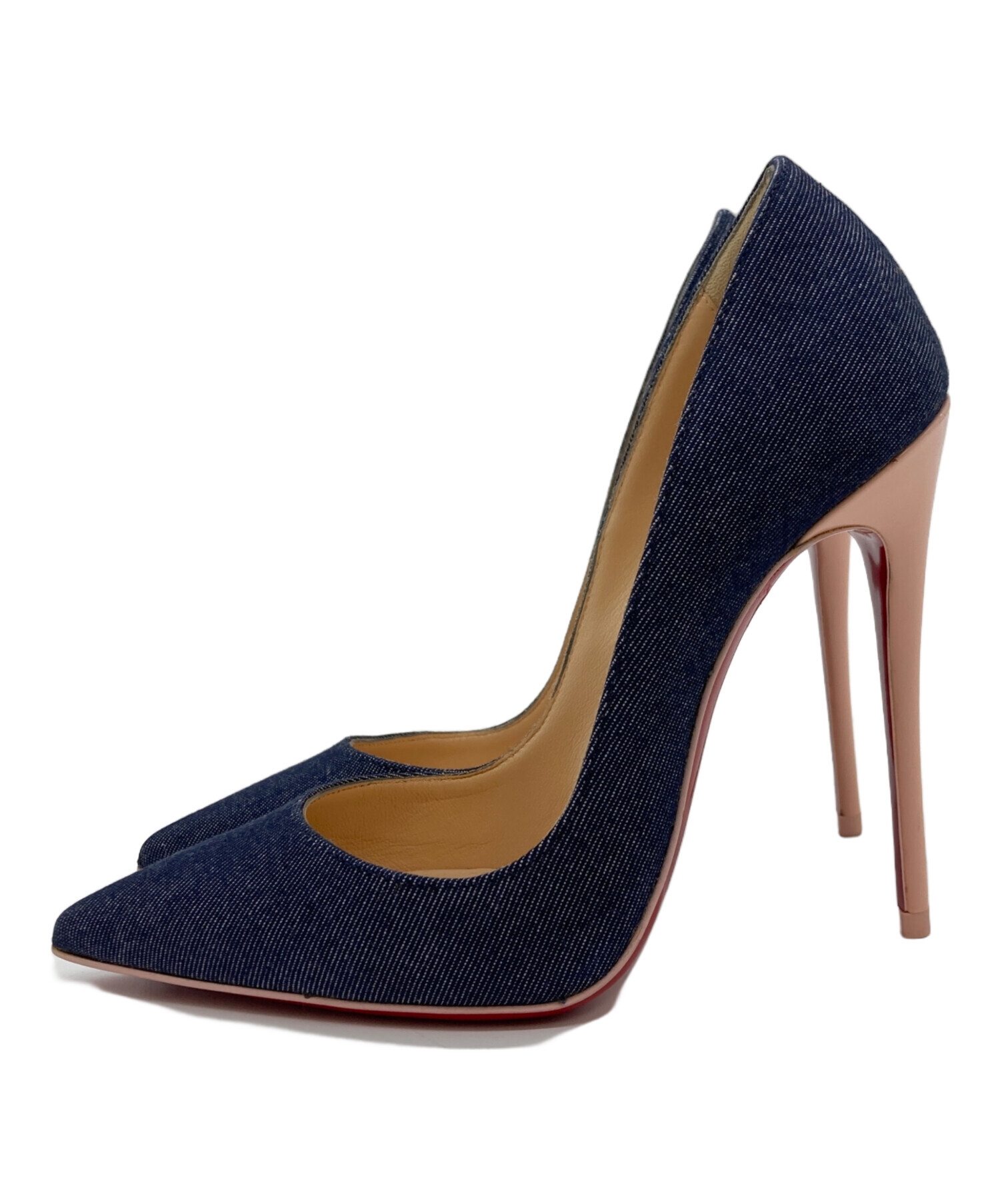 クリスチャンルブタン　デニム　サンダル ネイビー　24cm37 中古・古着通販】Christian Louboutin (クリスチャン・ルブタン