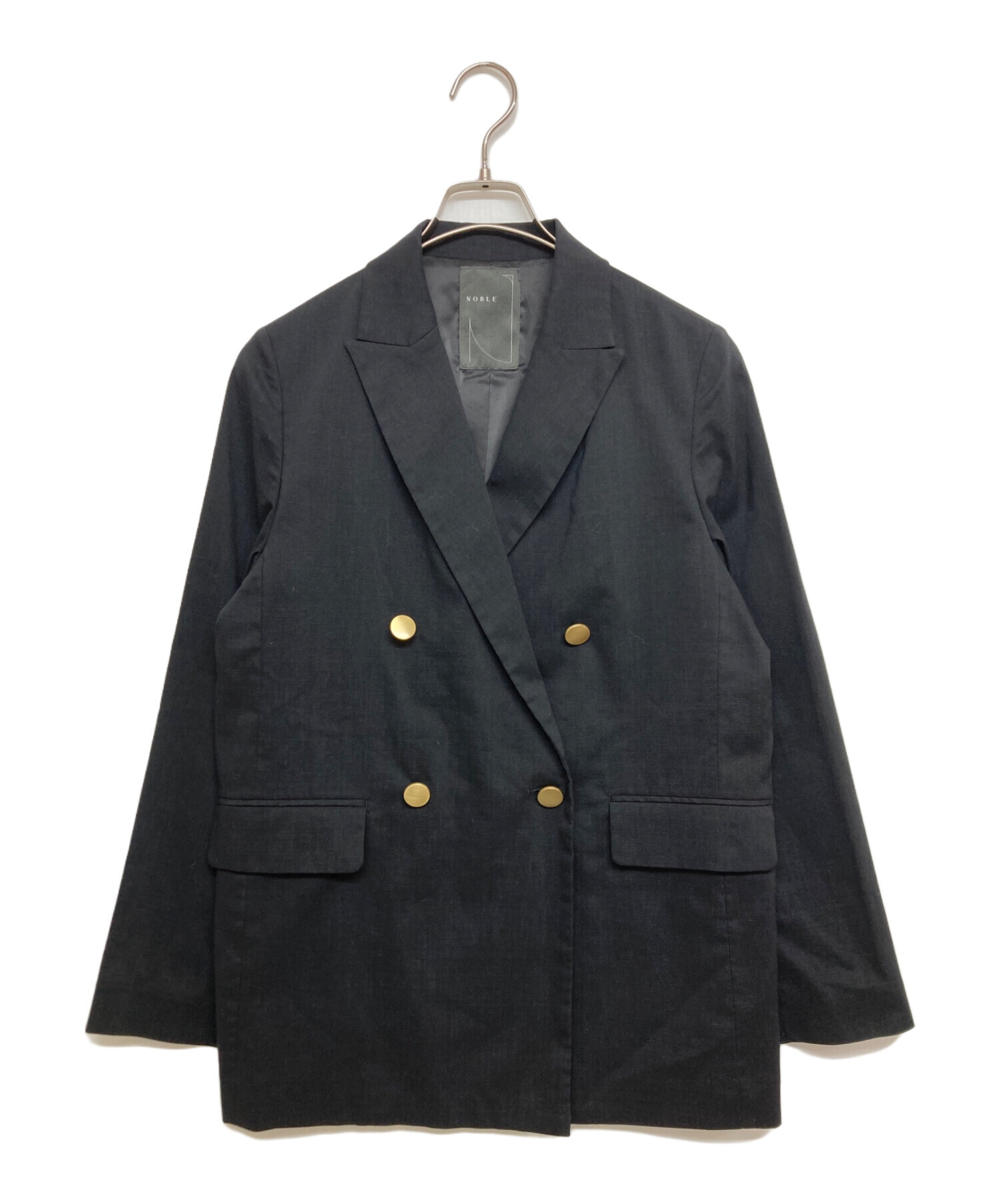 中古・古着通販】Noble (ノーブル) 麻ストレッチピークドラペルダブル 中古・古着通販】Noble (ノーブル) 麻ストレッチピークドラペルダブル
