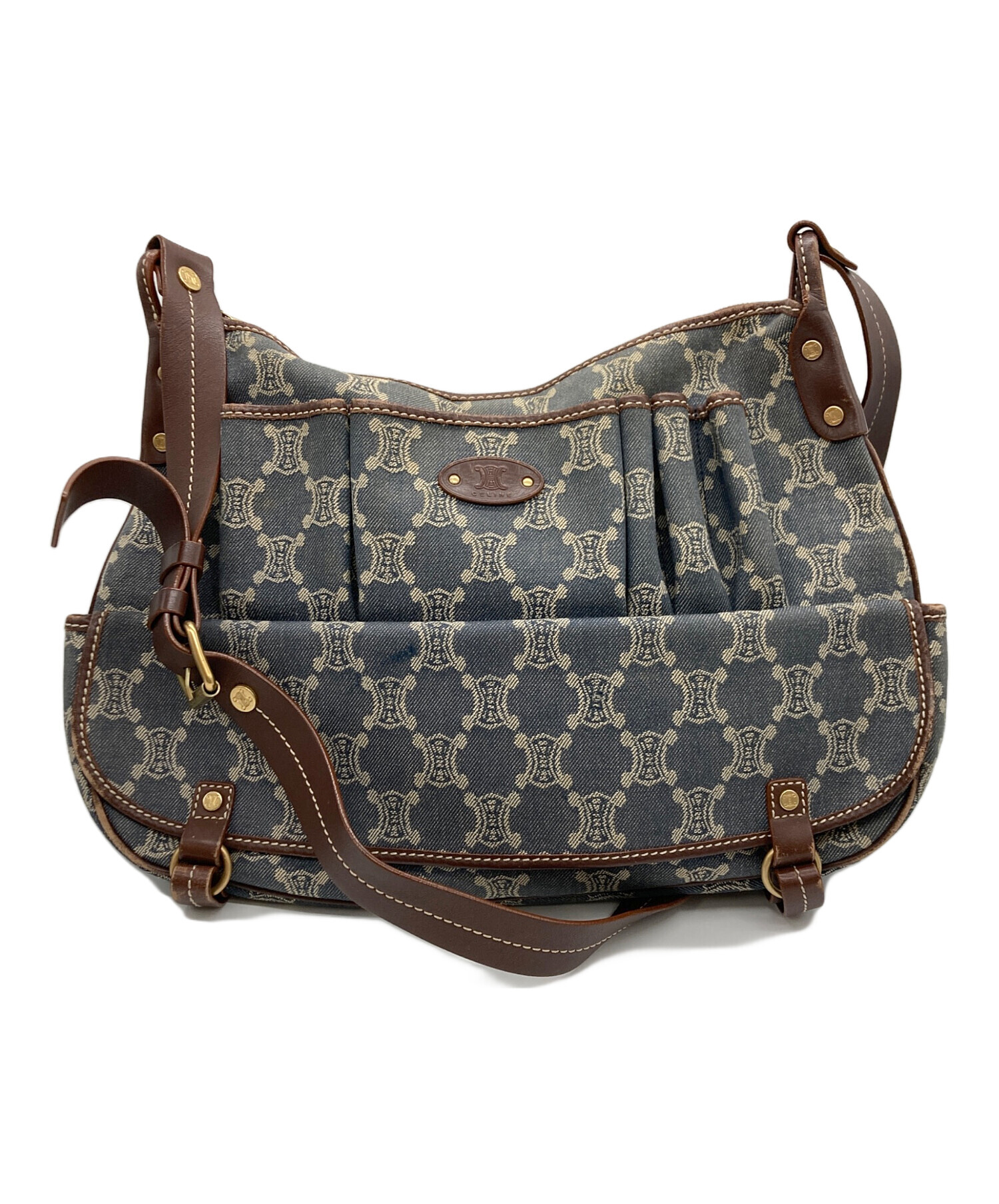 セリーヌ　celine   oldceline  ヴィンテージ 　マカダム OLD CELINE オールドセリーヌ マカダム柄ショルダーバッグ PVC | corne