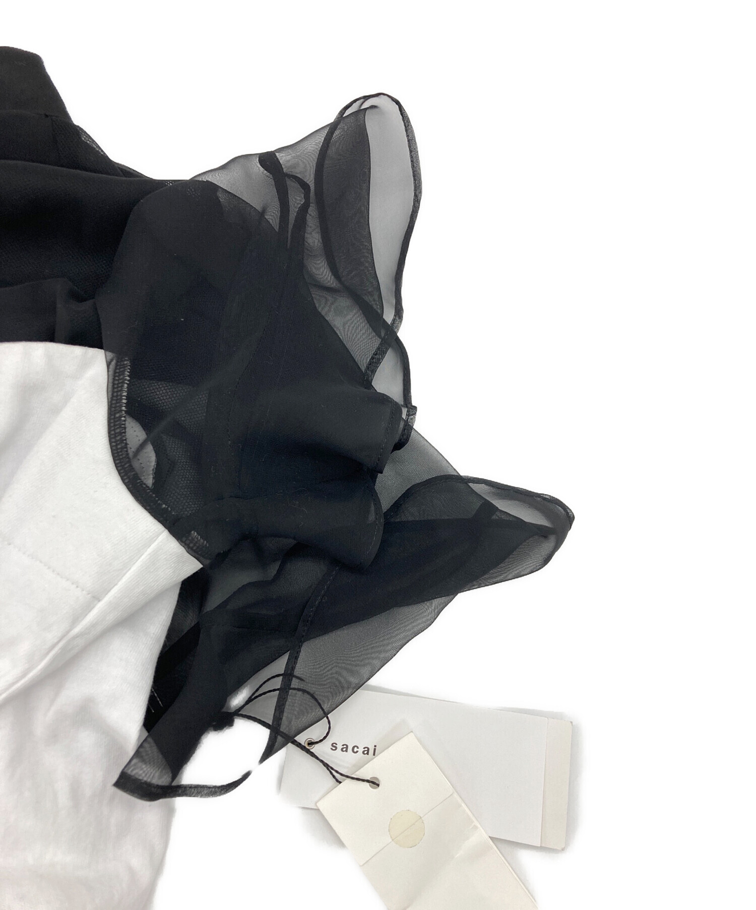 お値下げ！sacaiシフォンフリル付き半袖Tシャツ 中古・古着通販】sacai (サカイ) Forever Top フォーエバー シアー