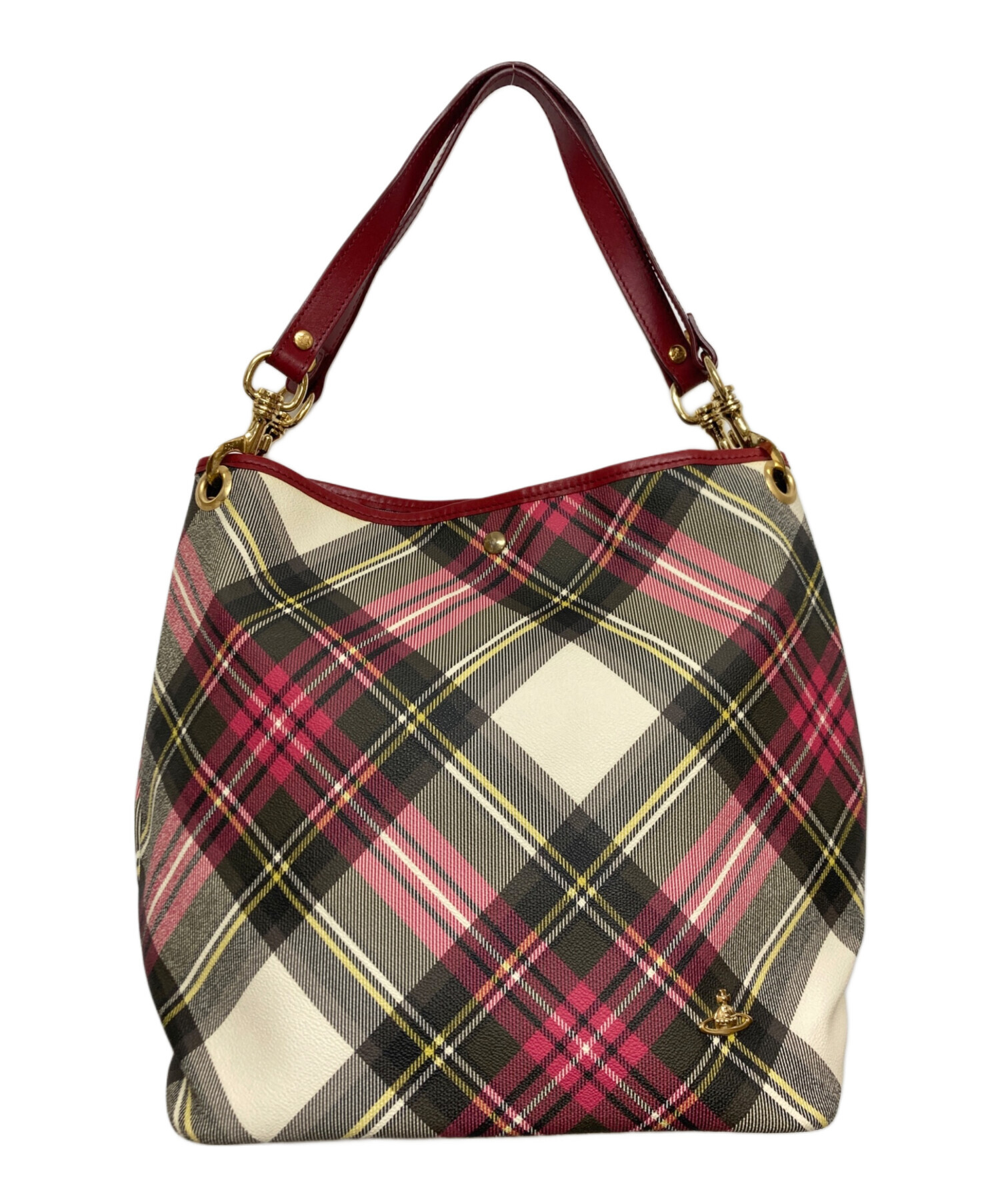 Vivienne Westwood タータンチェック柄　トートバッグ　オーブ金具 中古・古着通販】Vivienne Westwood (ヴィヴィアンウエストウッド