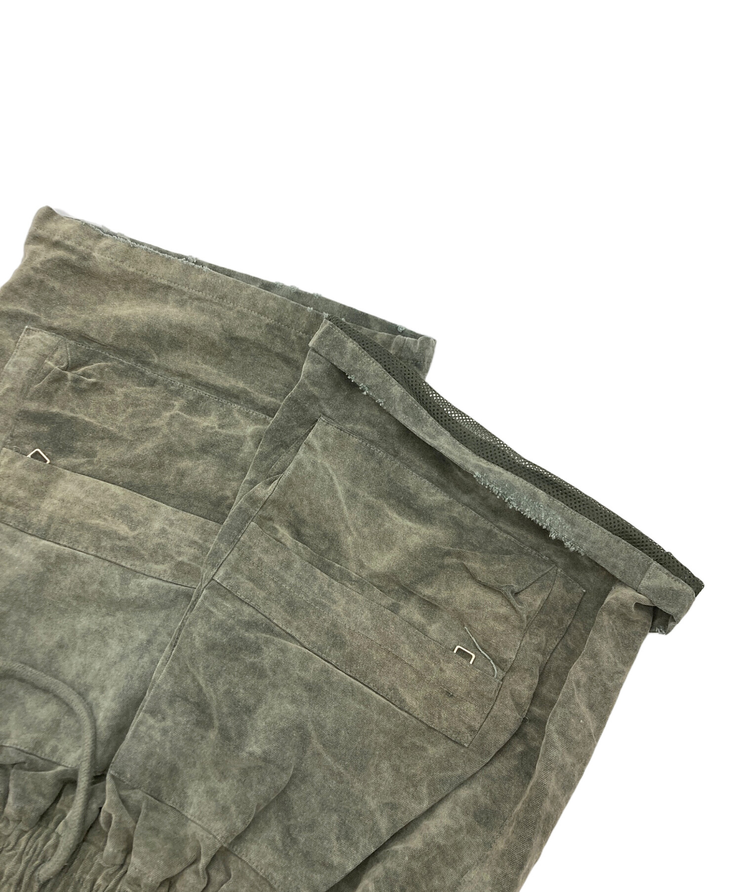 オリーブグリーン カーゴパンツ ASKAURSELF 中古・古着通販】askyurself (アスクユアセルフ) ハーフカーゴパンツ