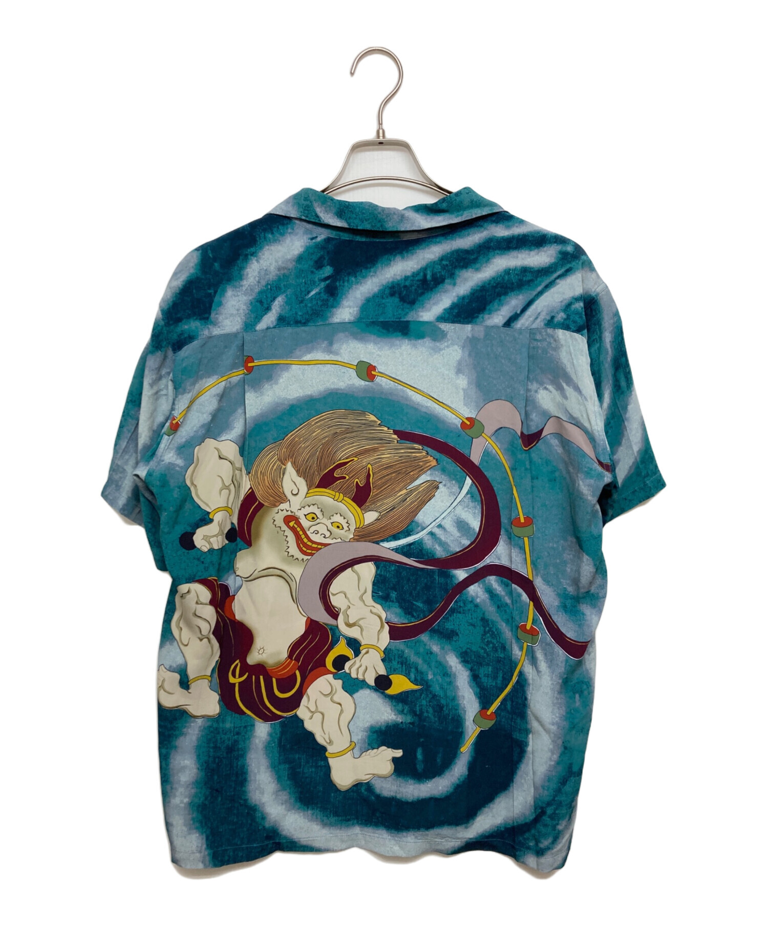 中古・古着通販】Sun Surf (サンサーフ) 風神雷神アロハシャツ ブルー