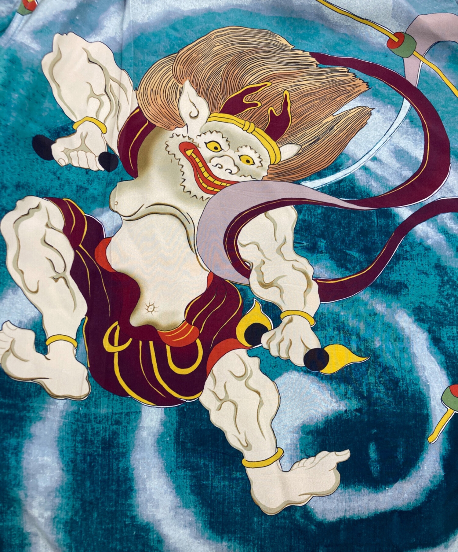 中古・古着通販】Sun Surf (サンサーフ) 風神雷神アロハシャツ ブルー