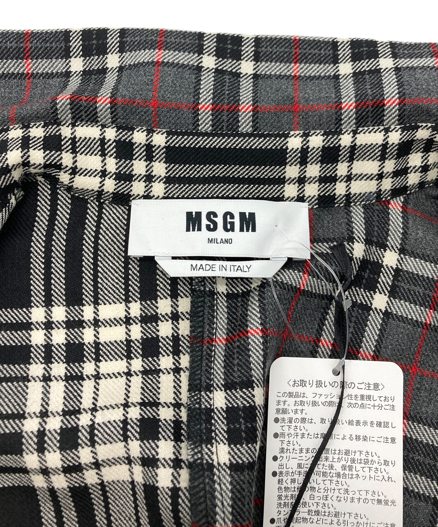中古・古着通販】MSGM (エムエスジーエム) チェックシャツ グレー