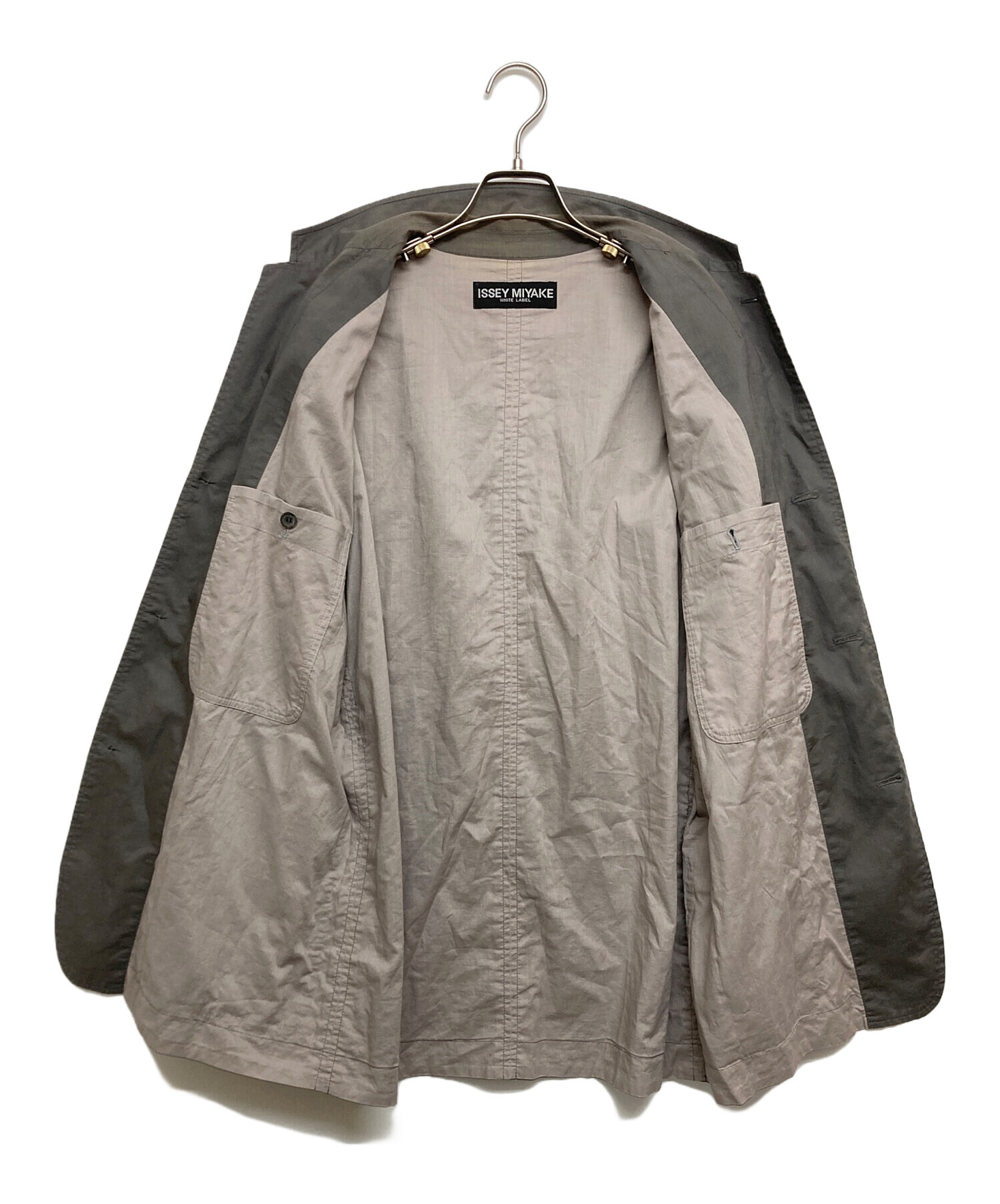 ヴィンテージISSEY MIYAKE ジャケット サイズ3 美品 ISSEY MIYAKE WHITE LABEL イッセイミヤケ ホワイトレーベル シワ