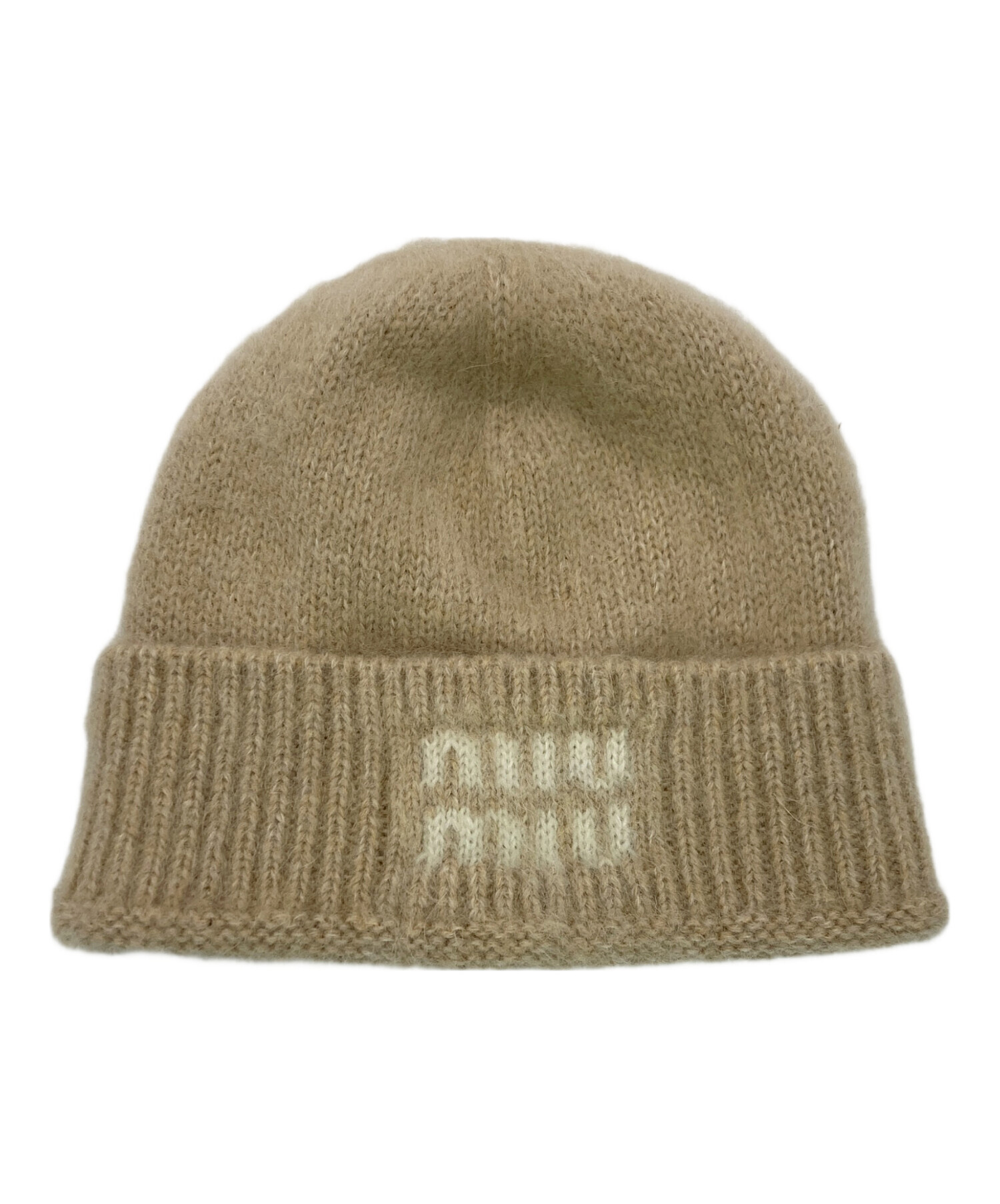 中古・古着通販】MIU MIU (ミュウミュウ) ニット帽 ベージュ サイズ