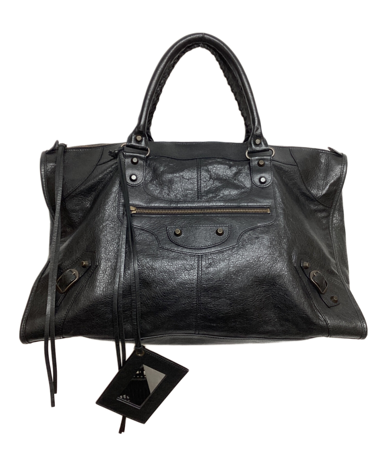 バレンシアガ ハンドバッグ レザー　黒 中古・古着通販】BALENCIAGA (バレンシアガ) THE WORK ザ ワーク