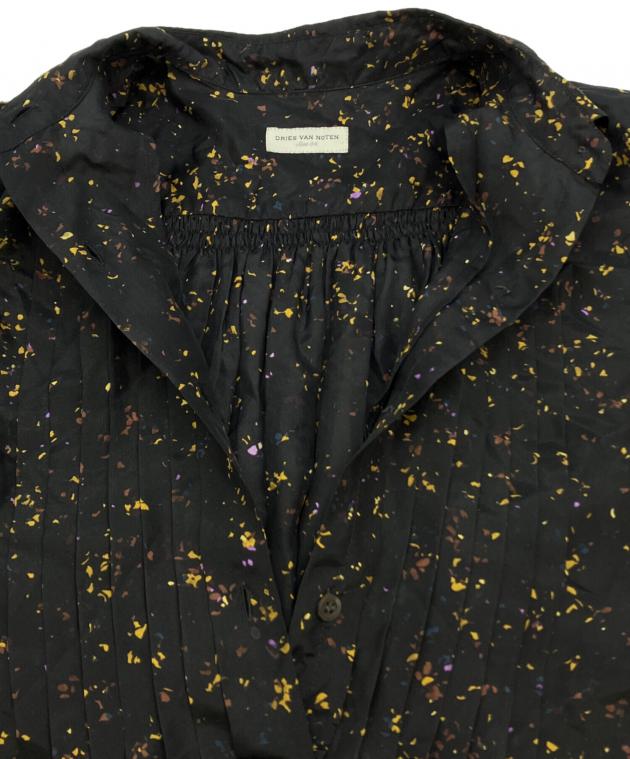 ドリスヴァンノッテン 花柄 シャツワンピース シルク シースルー リボン 36 中古・古着通販】DRIES VAN NOTEN (ドリスヴァンノッテン) シルク
