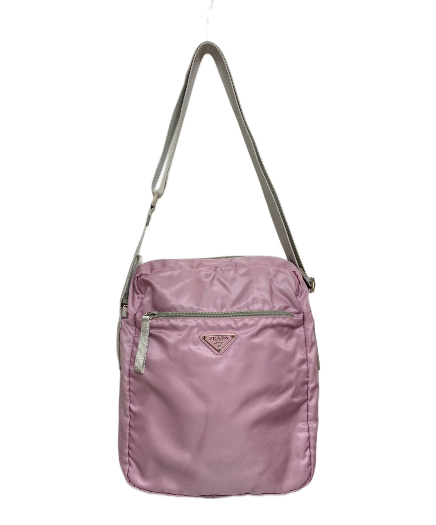 PRADA ナイロン ミニ ショルダーバッグ ピンク 中古・古着通販】PRADA (プラダ) ナイロンショルダーバッグ ピンク