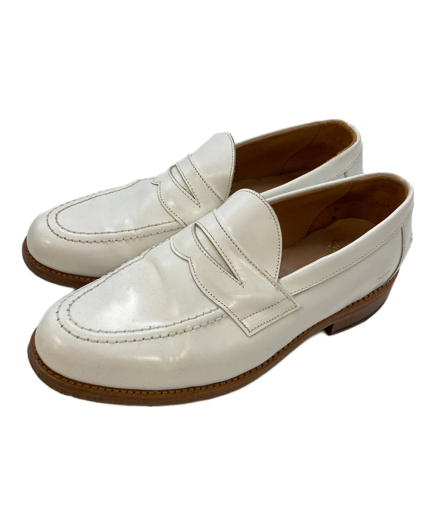 Sanders size7 25-25.5くらい 中古・古着通販】SANDERS (サンダース) ローファー ホワイト サイズ