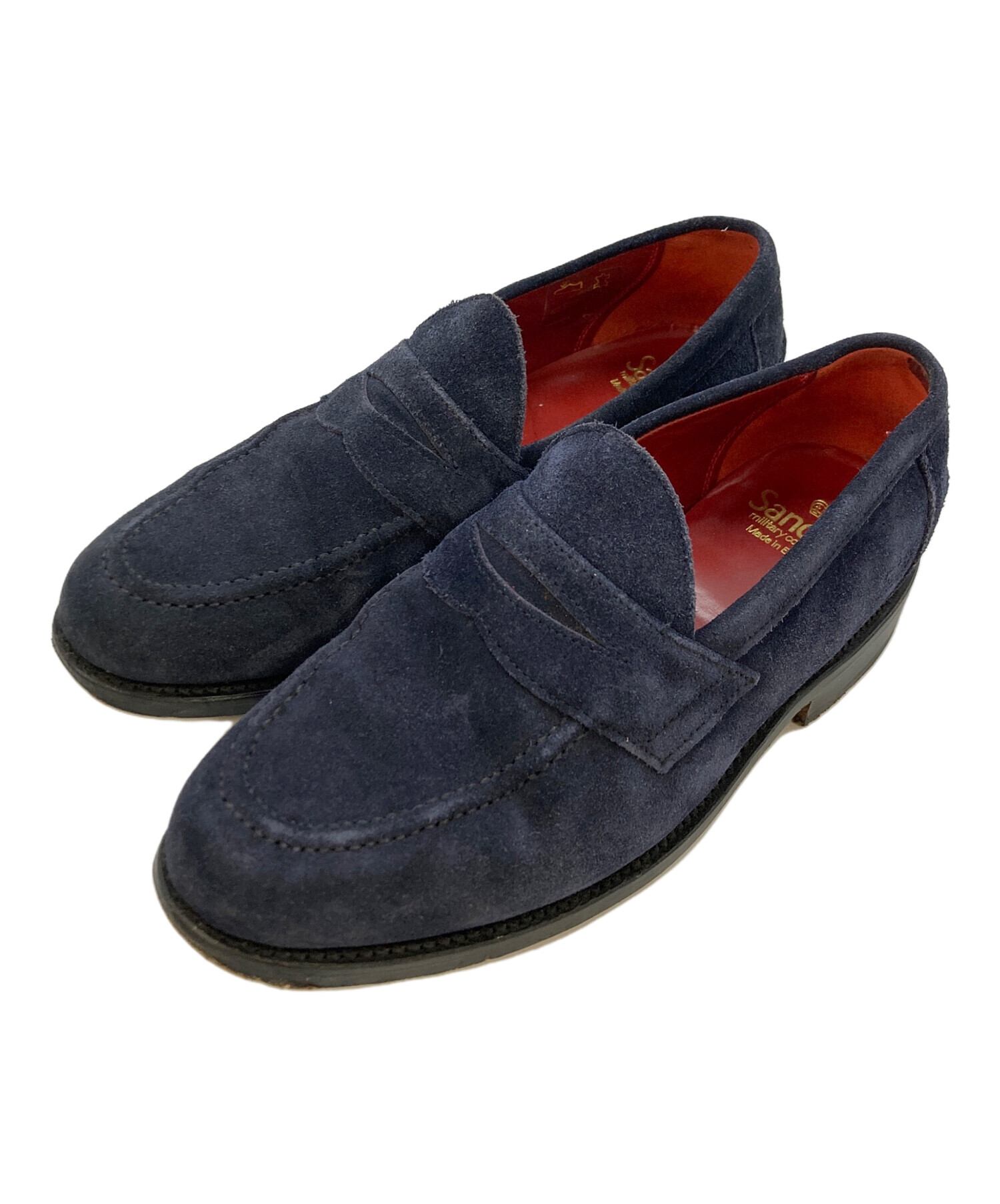 今日中 新品SANDERS スエード ローファーmade in England 中古・古着通販】SANDERS (サンダース) スエードコインローファー