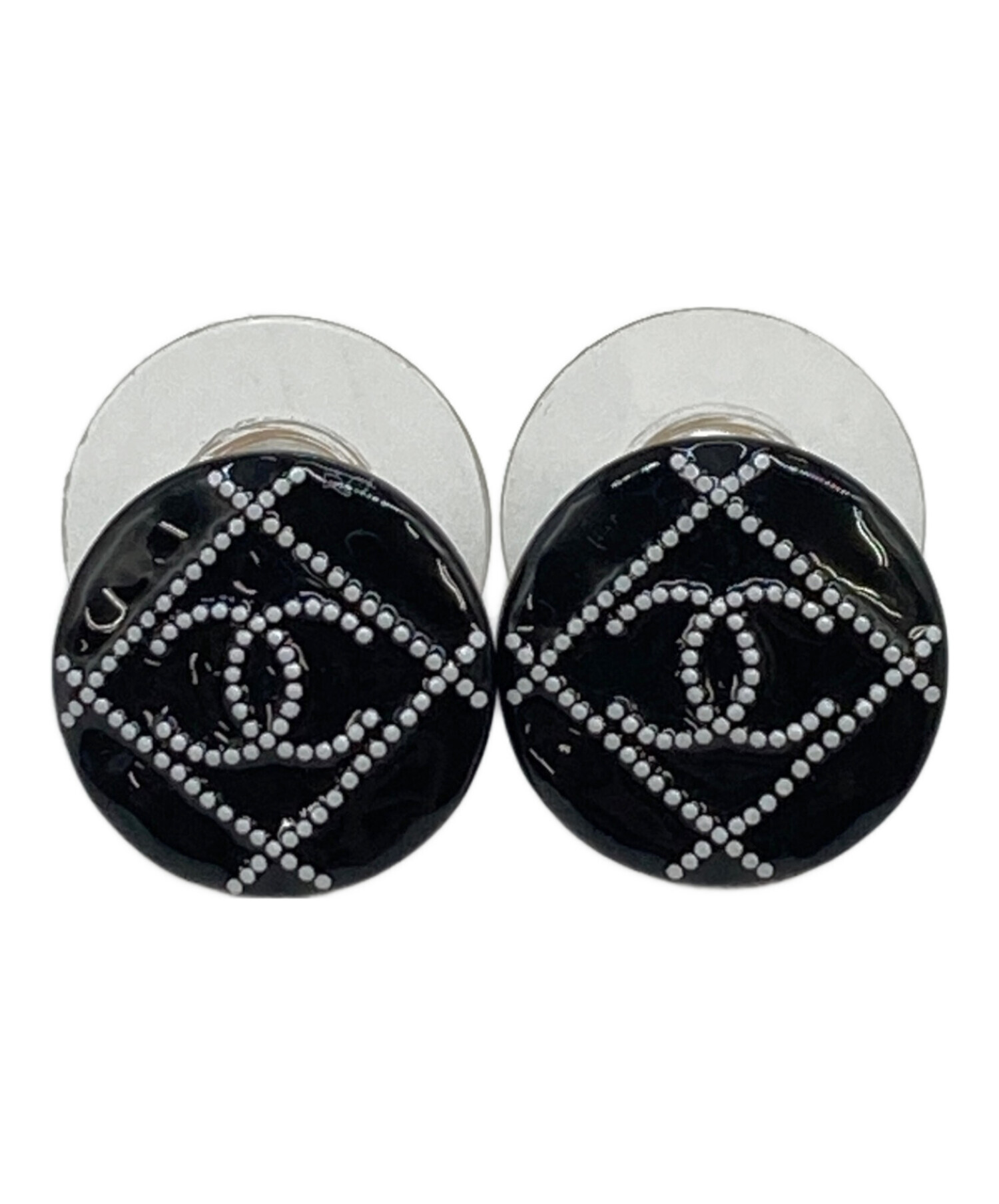 CHANEL　ドット　ピアス 中古・古着通販】CHANEL (シャネル) ドットココマークピアス ネイビー