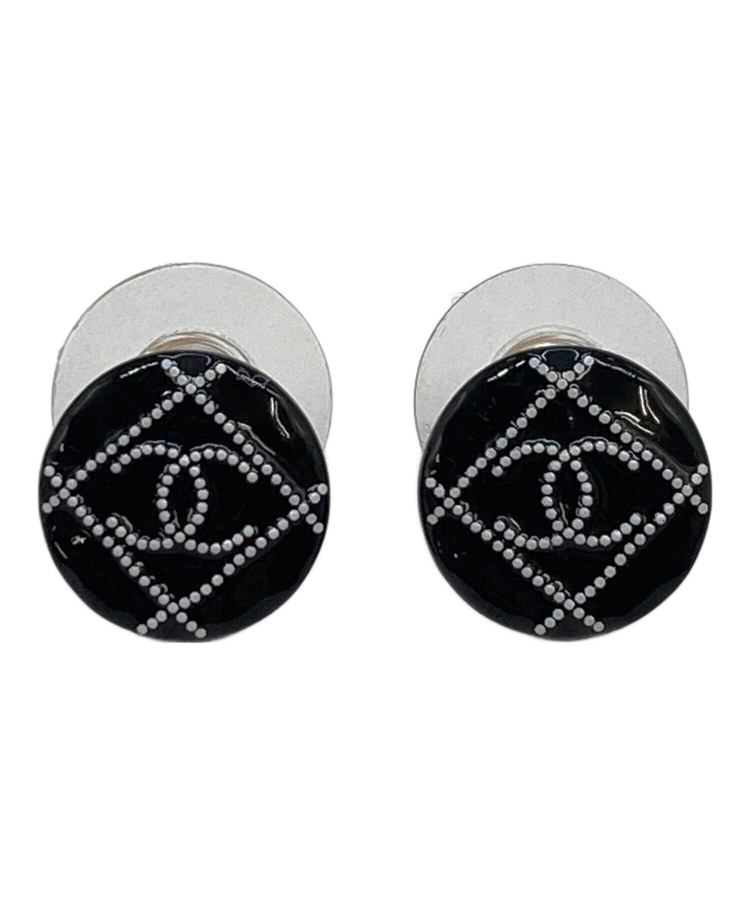 中古・古着通販】CHANEL (シャネル) ドットココマークピアス ネイビー 
