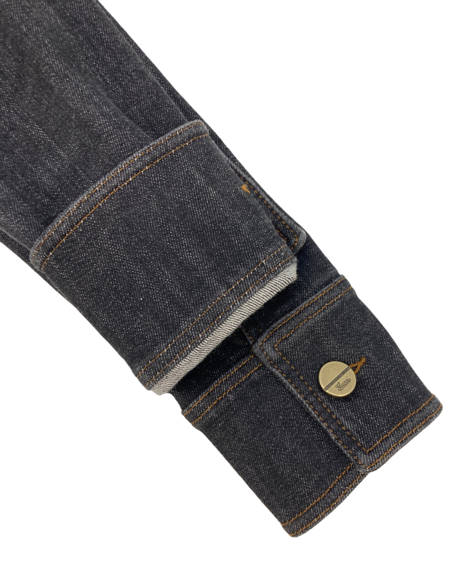 中古・古着通販】GUCCI (グッチ) デニムジャケット ブラック サイズ