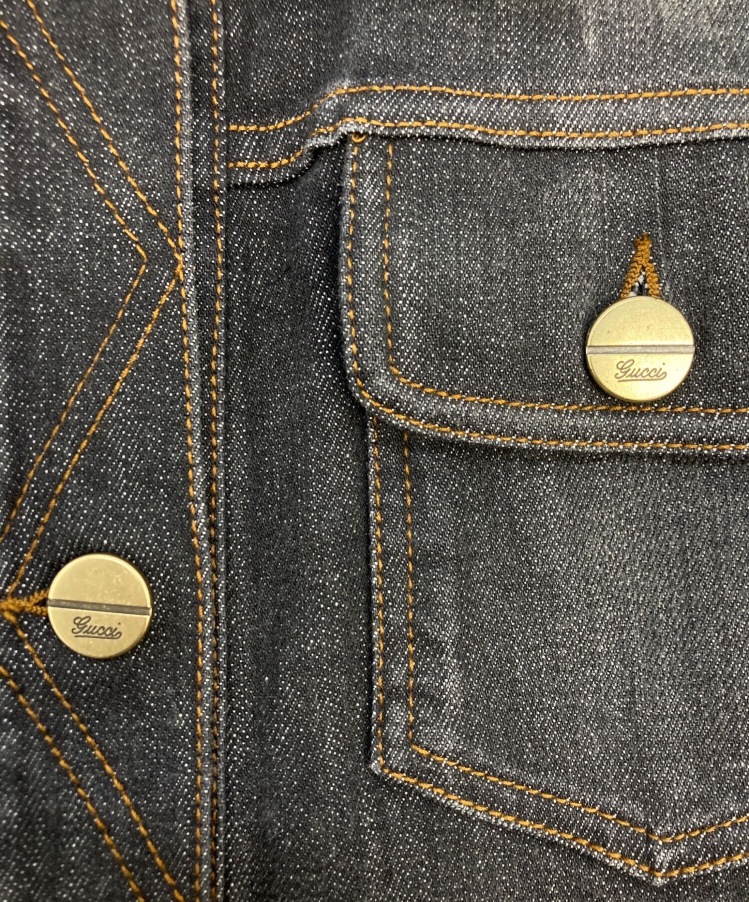 中古・古着通販】GUCCI (グッチ) デニムジャケット ブラック サイズ