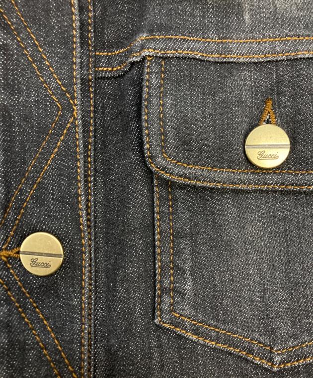 中古・古着通販】GUCCI (グッチ) デニムジャケット ブラック サイズ