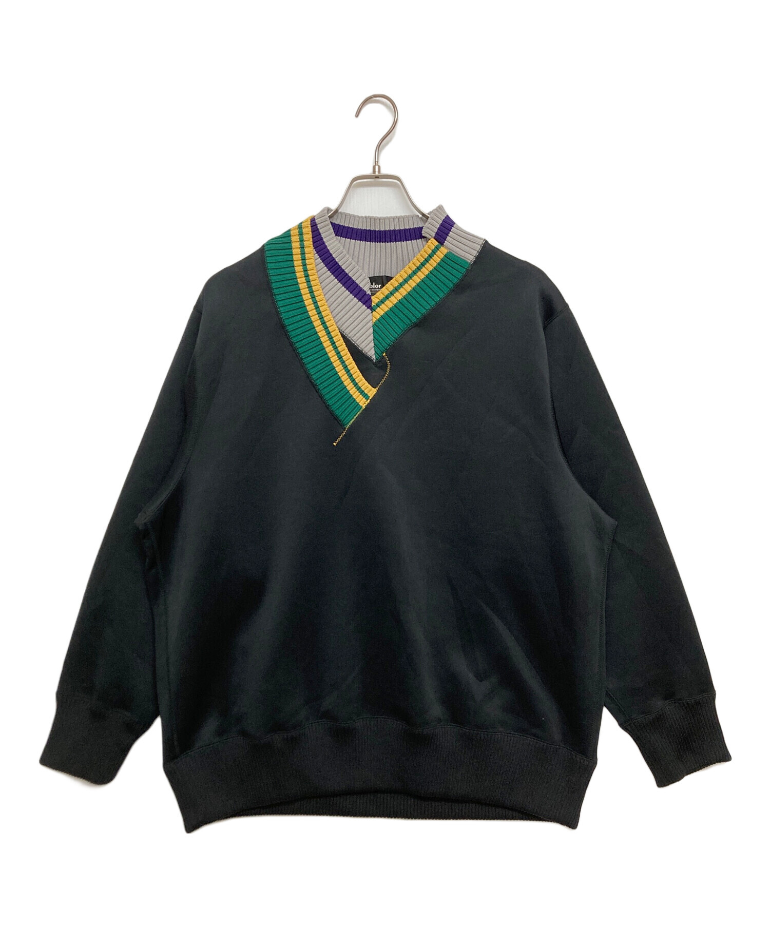 kolor ダンボールニット　23aw サイズ2 中古・古着通販】KOLOR (カラー) P/R/P MIX V-NECK SWEAT／ダンボール