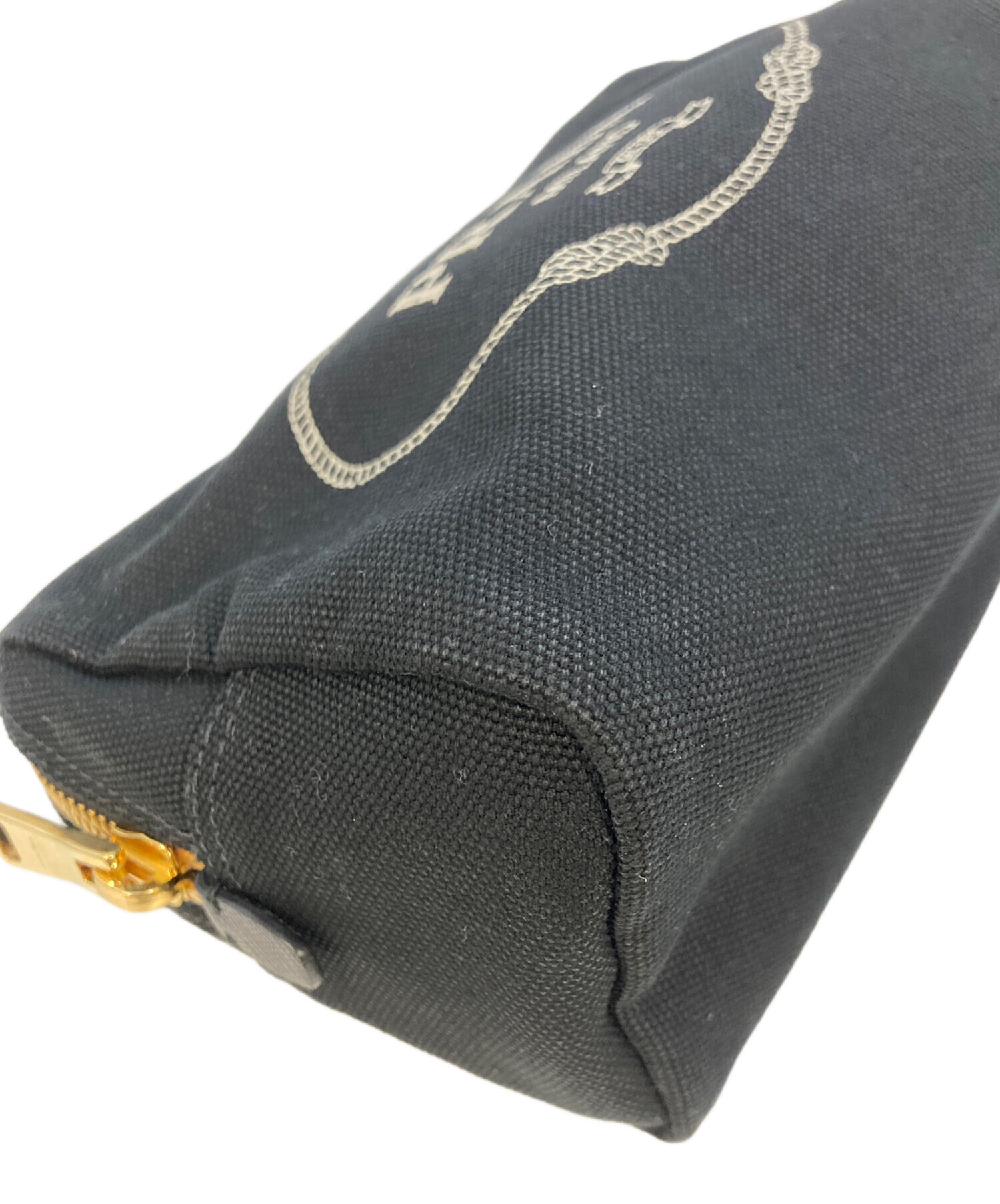 【美品】PRADA カナパ　コスメポーチ　ロゴポーチ 中古・古着通販】PRADA (プラダ) カナパ ロゴキャンバスコスメポーチ