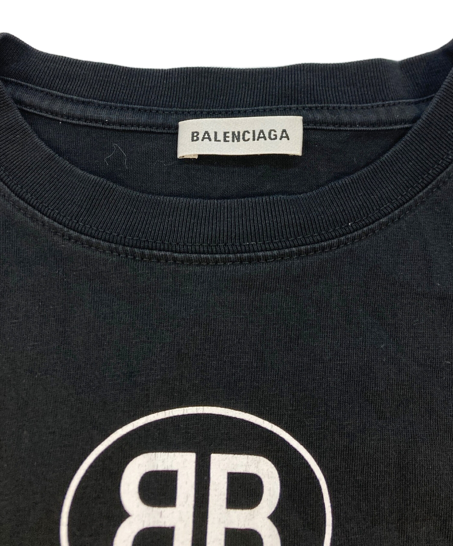 バレンシアガ BBロゴ Tシャツ ブラック Mサイズ 美品 中古・古着通販】BALENCIAGA (バレンシアガ) BBロゴ 半袖クルーネックT