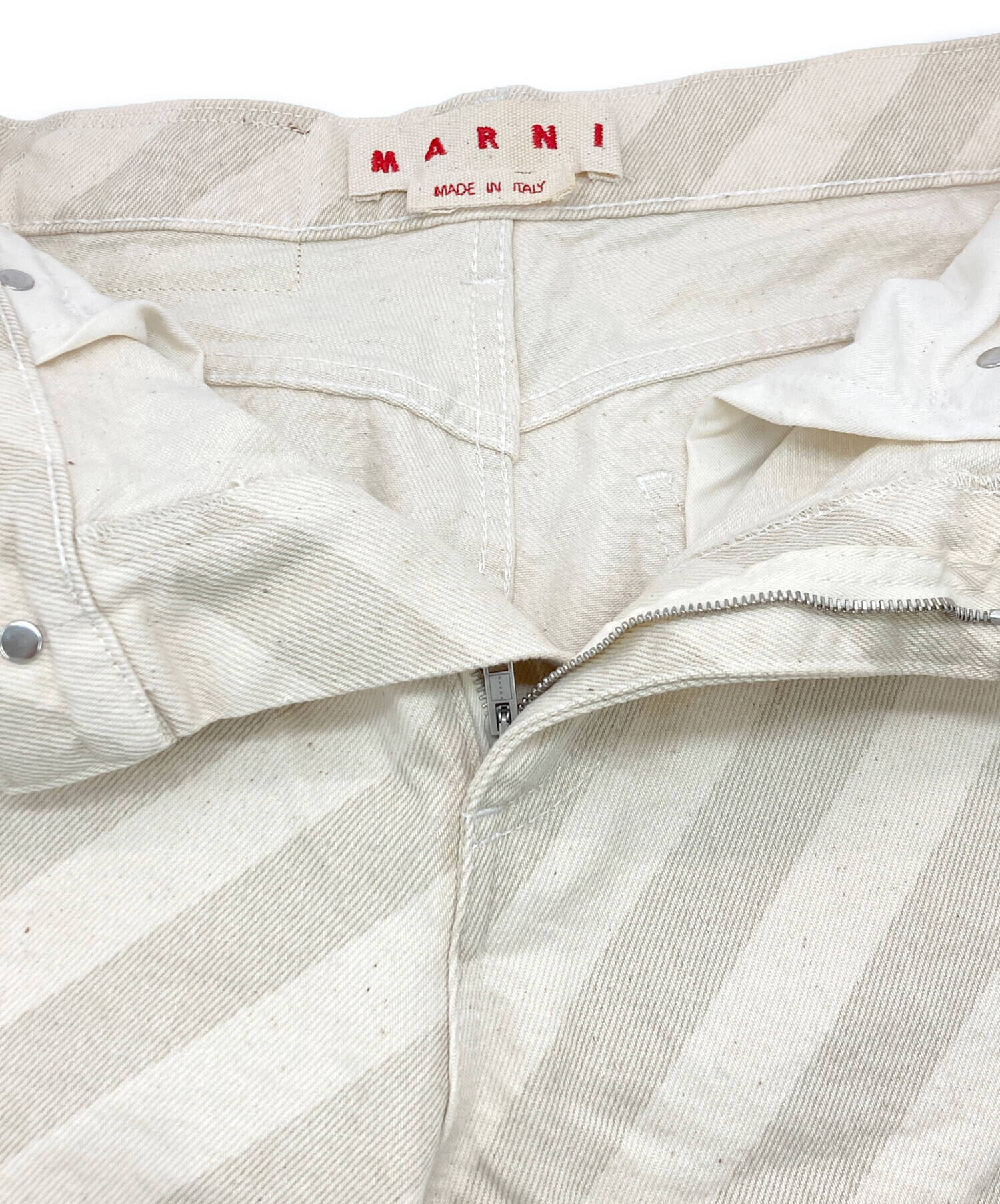 中古・古着通販】MARNI (マルニ) Cream Wide-leg jeans ベージュ 