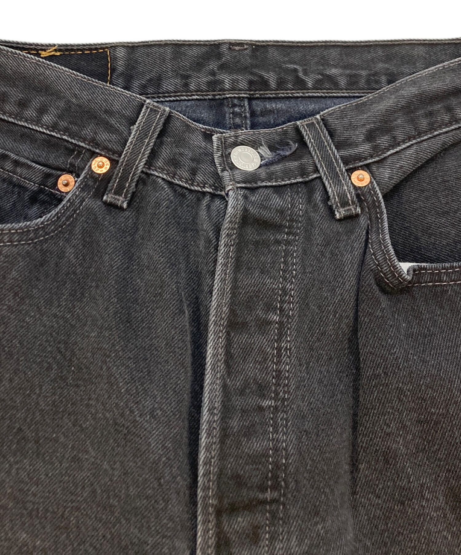 中古・古着通販】LEVI'S (リーバイス) 後染 ブラックデニムパンツ