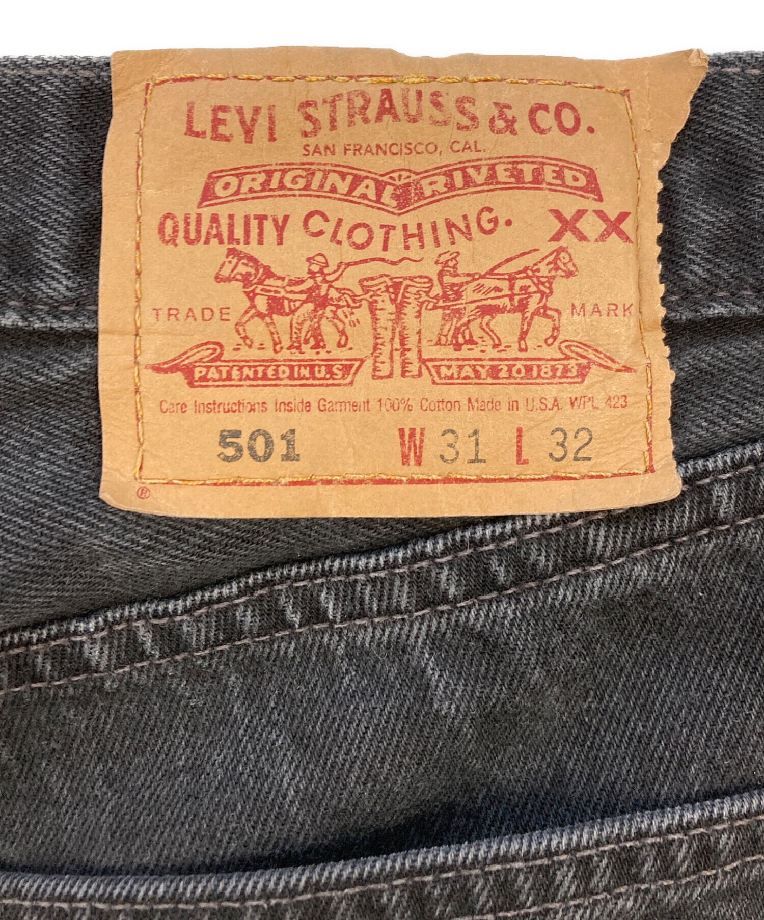 中古・古着通販】LEVI'S (リーバイス) 後染 ブラックデニムパンツ
