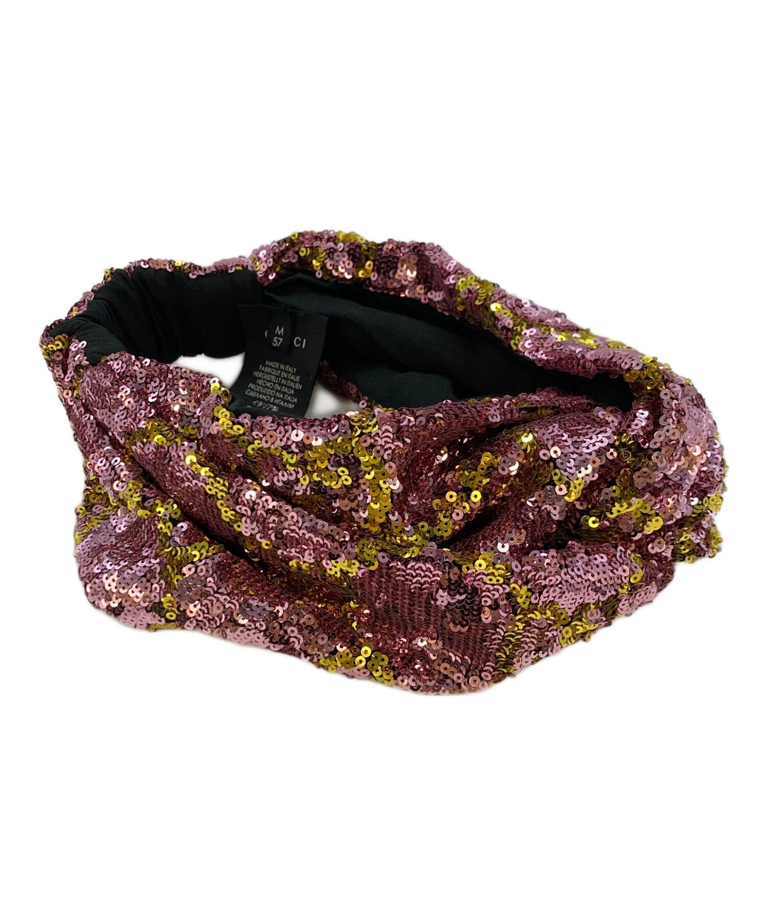 中古・古着通販】GUCCI (グッチ) スパンコールヘアバンド ピンク