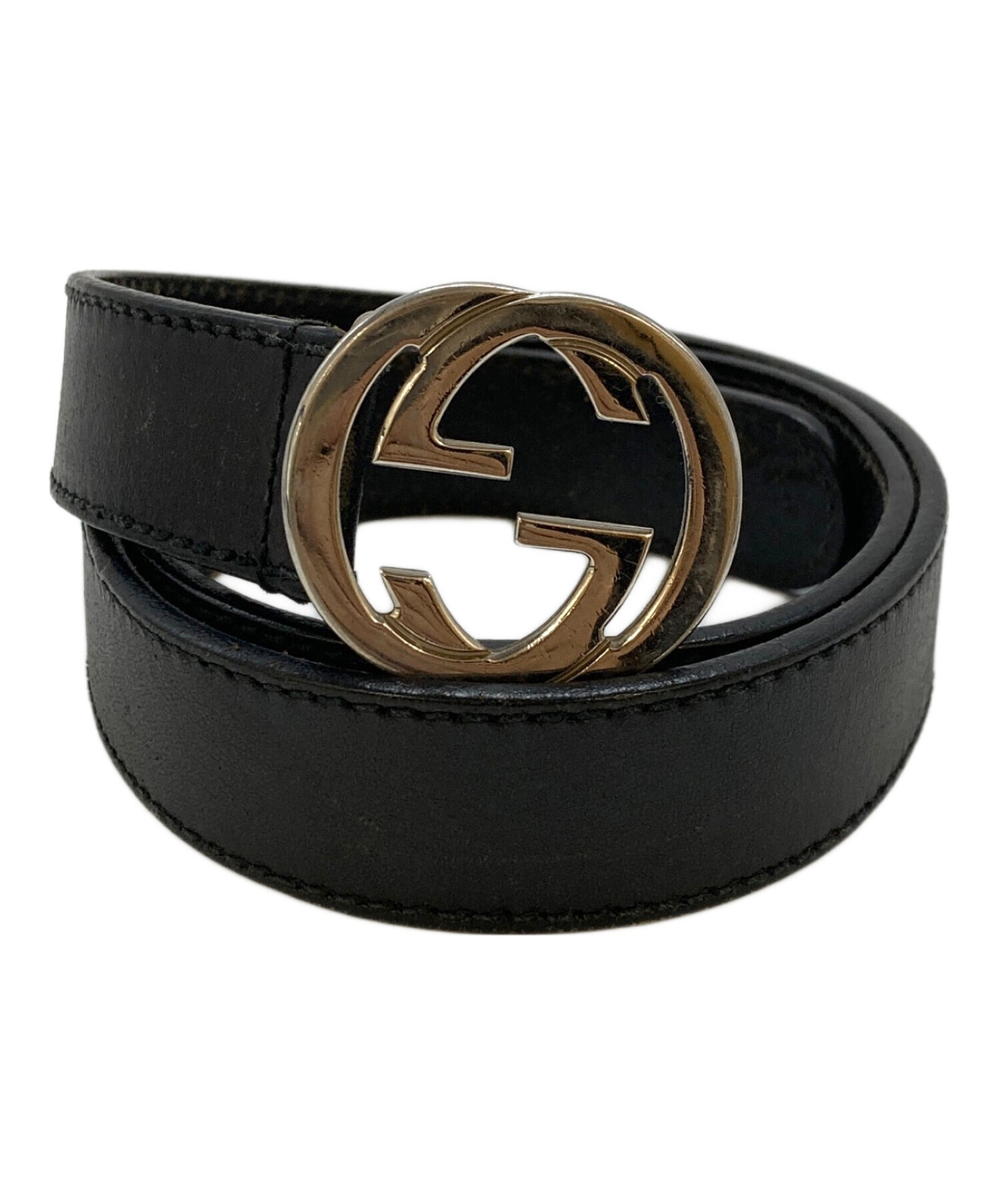 【中古】GUCCI | グッチ インターロッキングG ベルト 370543 ブラック【尾張小牧店】 中古・古着通販】GUCCI (グッチ) インターロッキングベルト ブラック