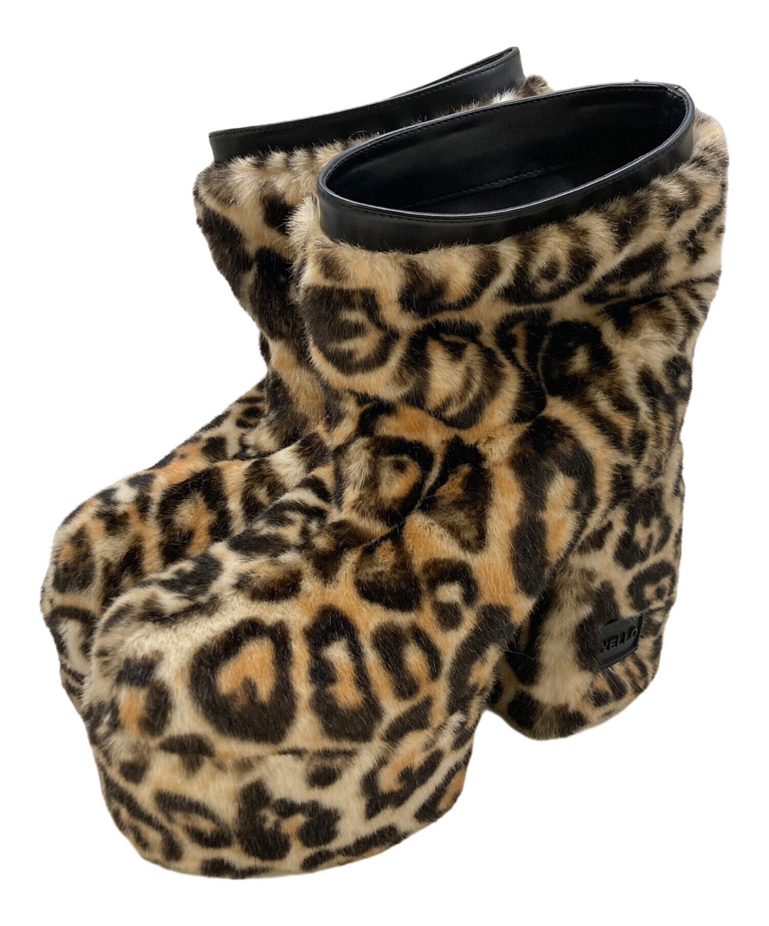 中古・古着通販】YELLO (イエロ) MINKY SHORT BOOTS レオパード 厚底
