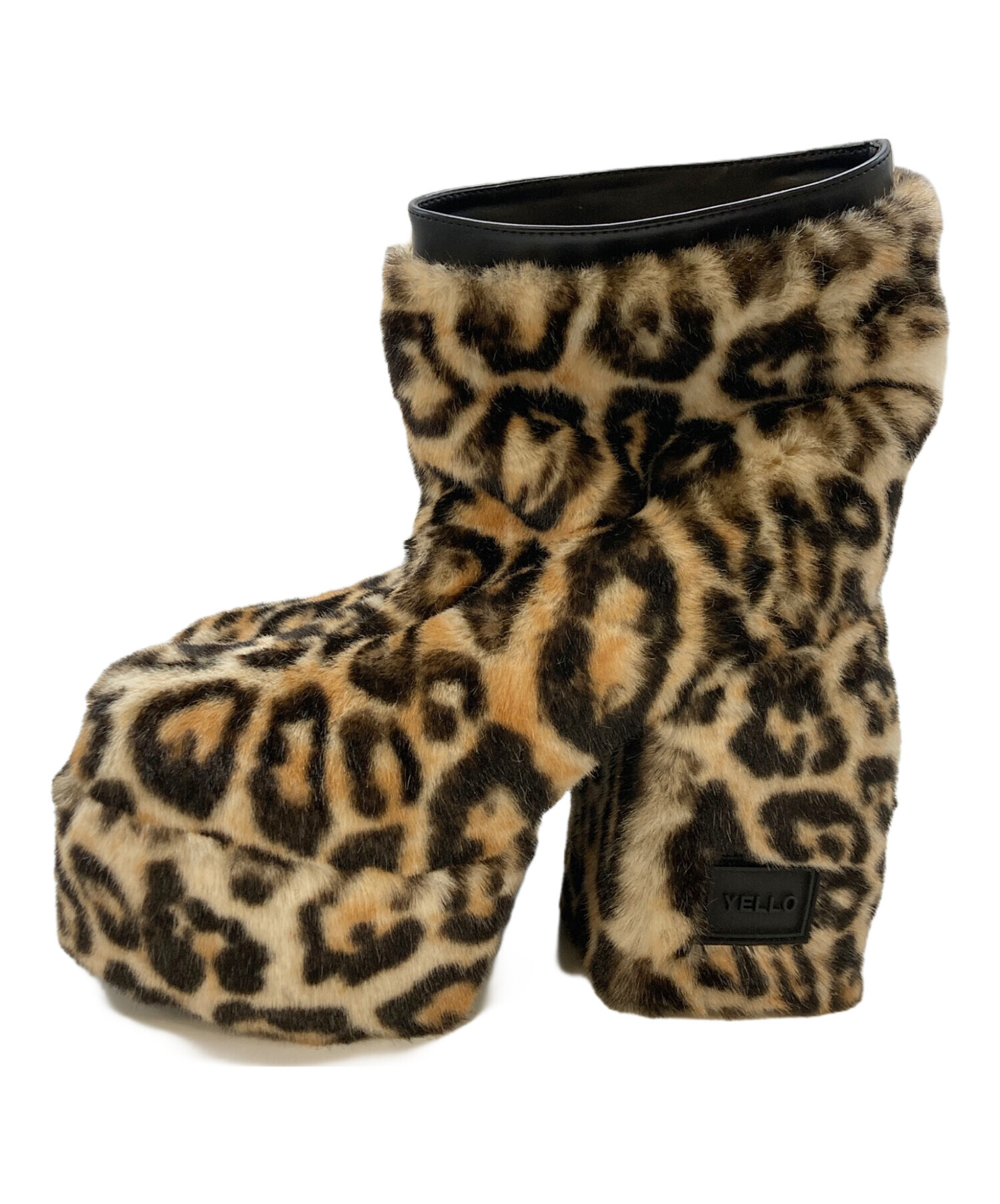 中古・古着通販】YELLO (イエロ) MINKY SHORT BOOTS レオパード 厚底